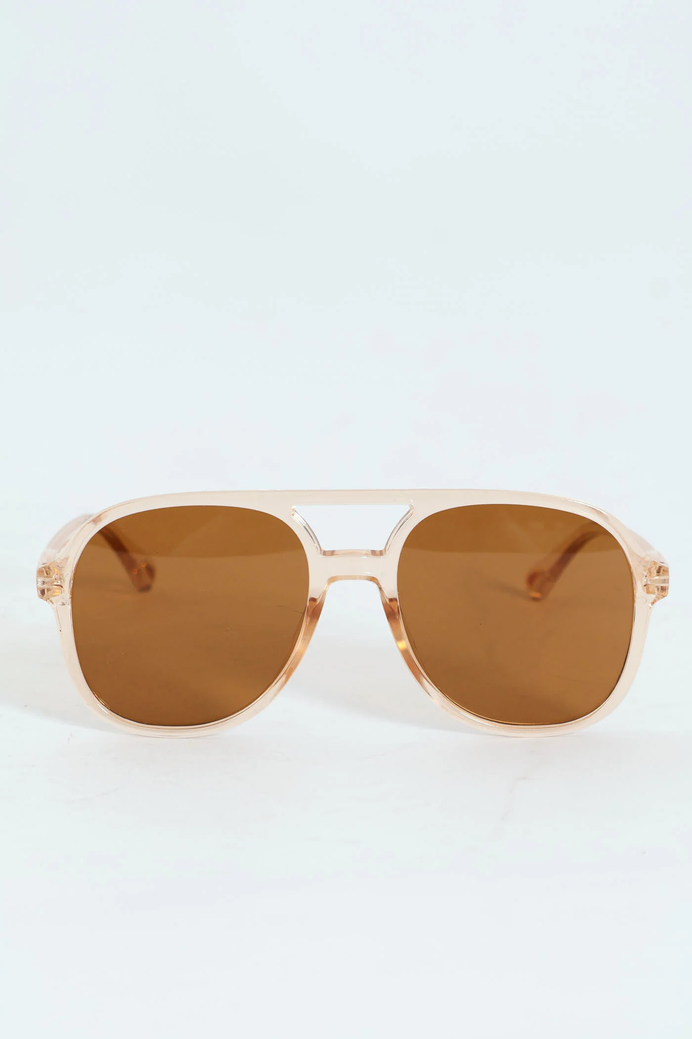 Double Beam Retro Sport Sunglasses - Champagne
