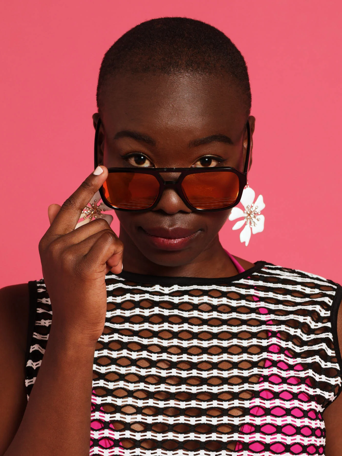 Double Beam Retro Sports Sunglasses - Black