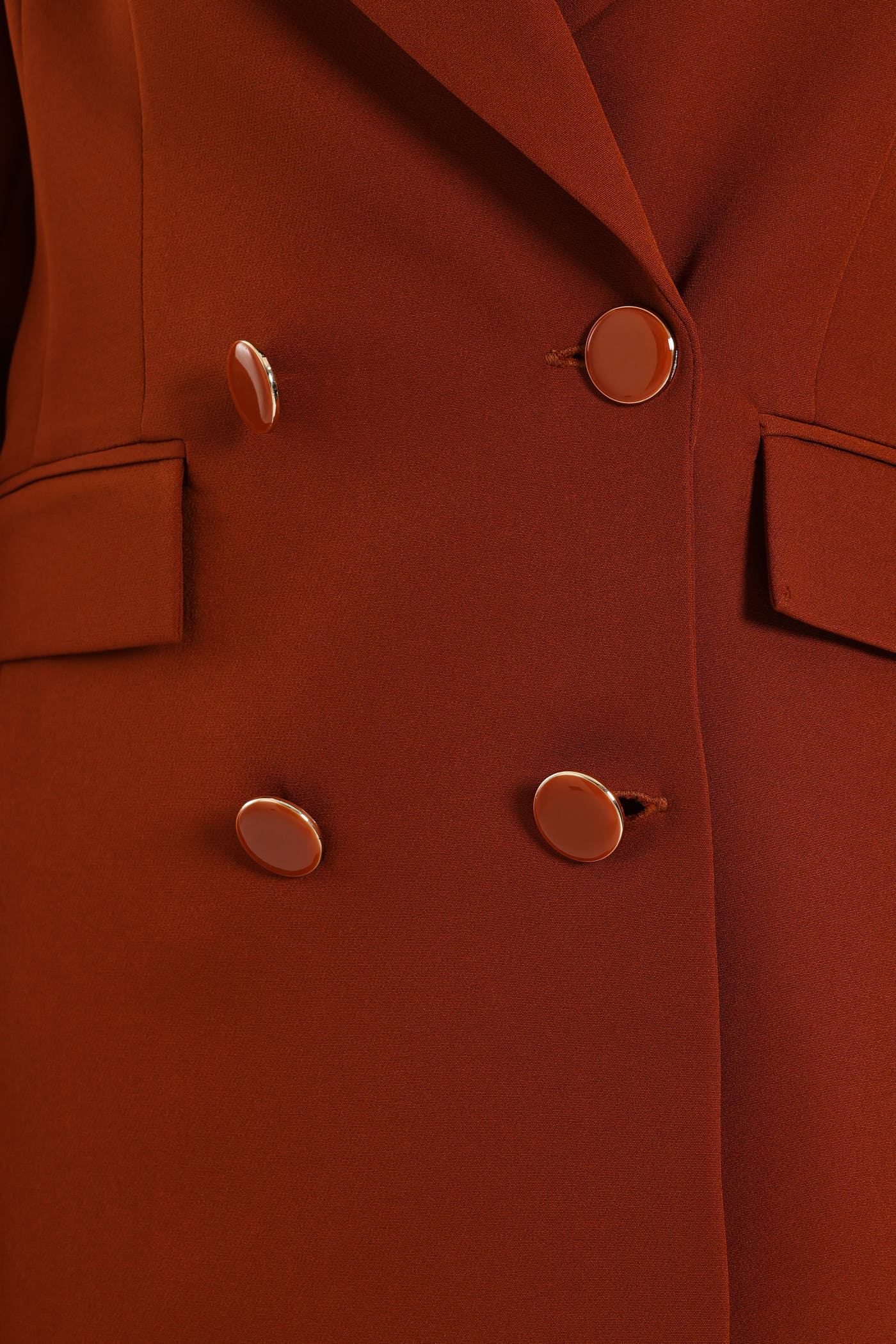 Double Breast Fancy Button Blazer - Rust - Image 5