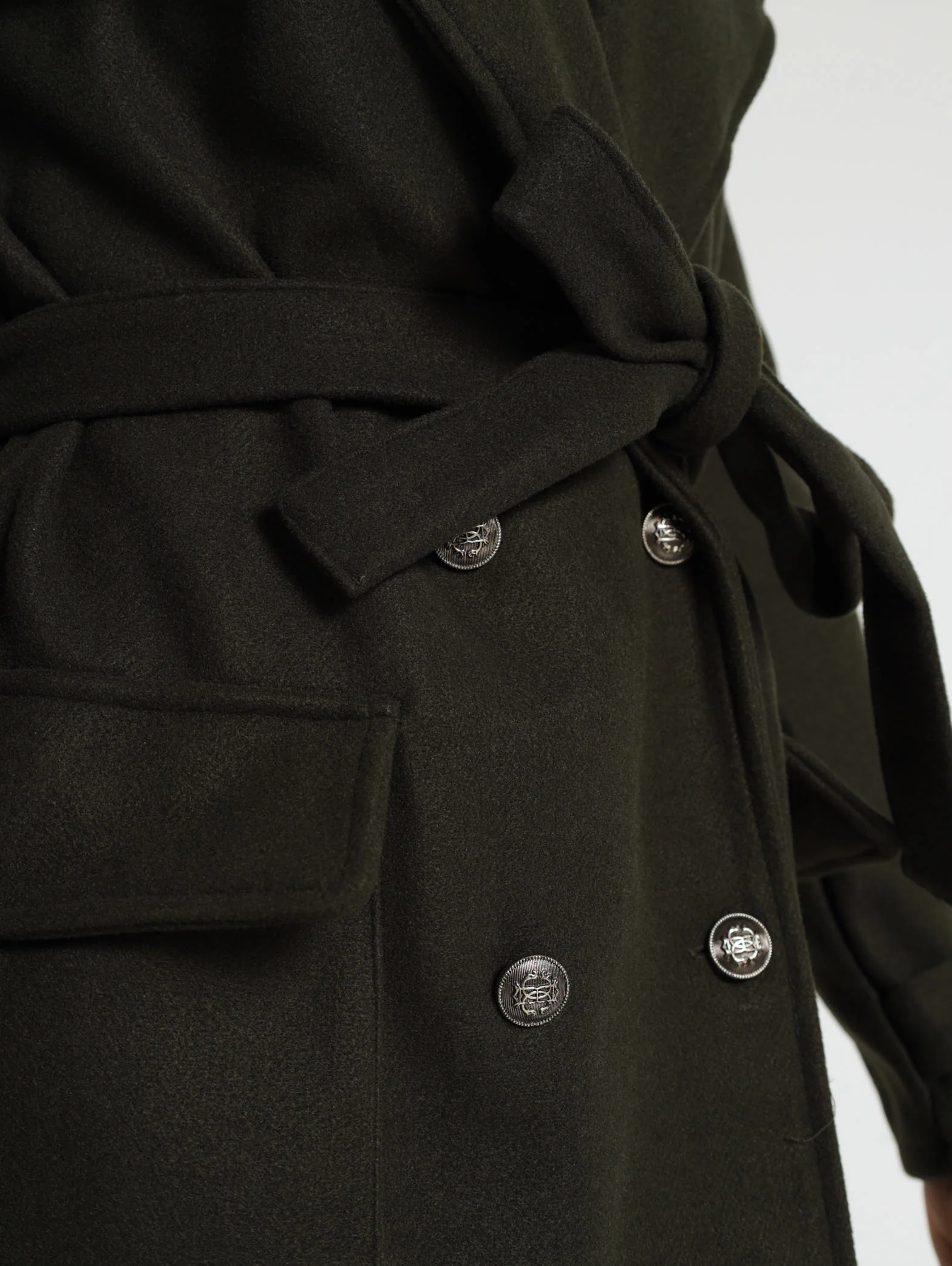 Double Breasted Fancy Button Coat - Image 5