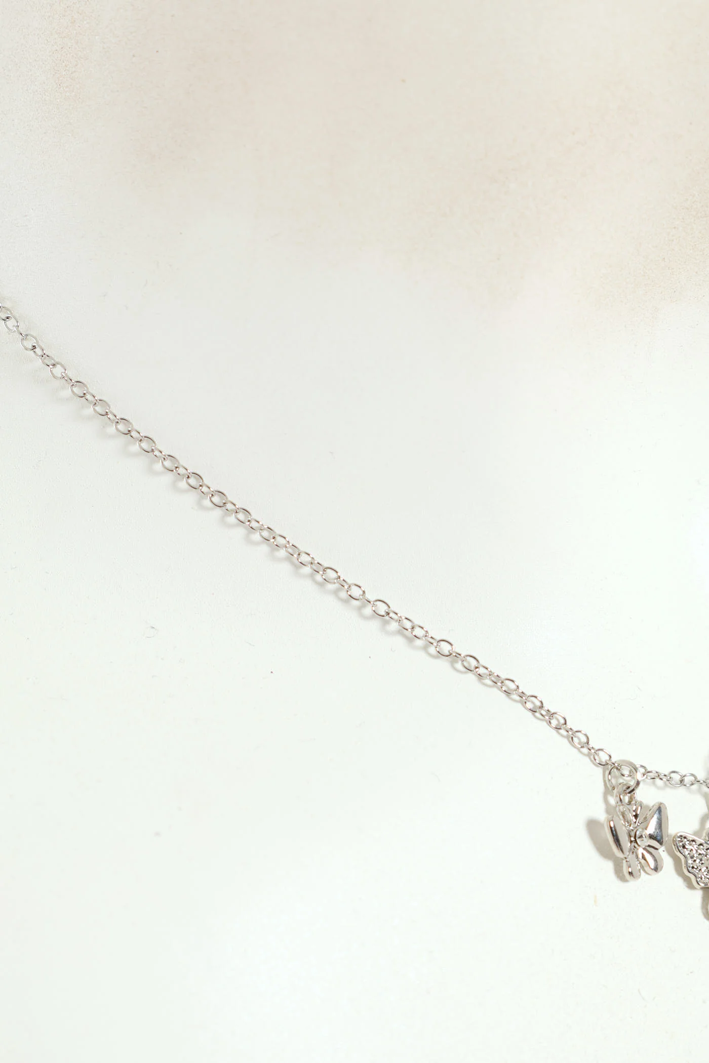 Double Butterfly Pendant Necklace And Matching Earrings - Silver - Image 3