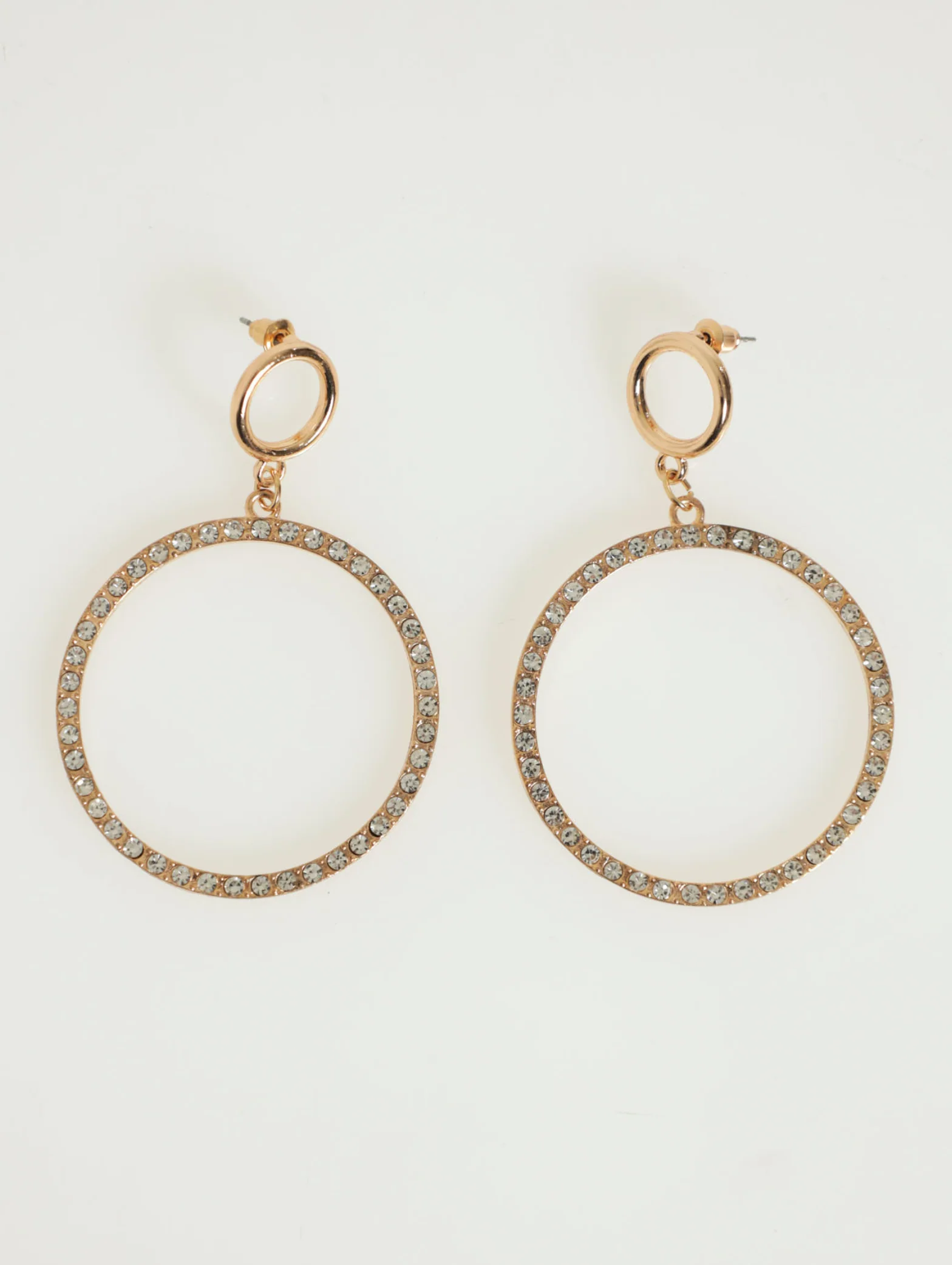 Double Circle Diamante Earrings