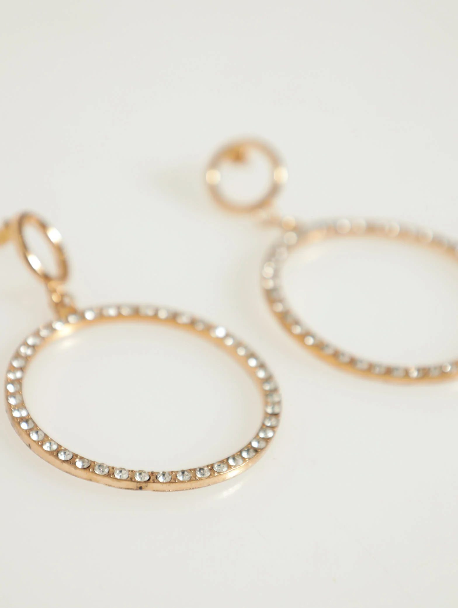 Double Circle Diamante Earrings - Image 2