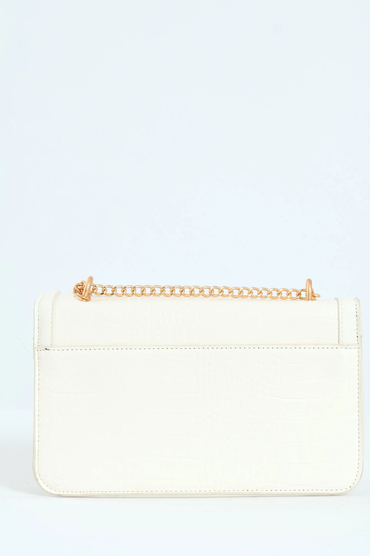 Double Compartment Satchel Bag - Off White - Image 4