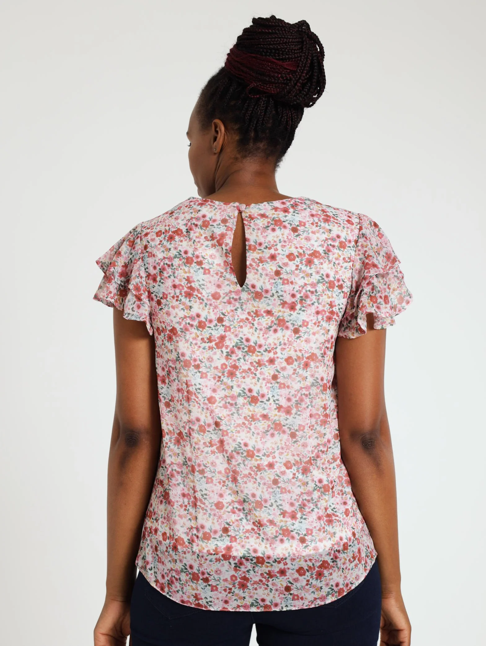 Double Layer Sleeve Blouse - cream - Image 3
