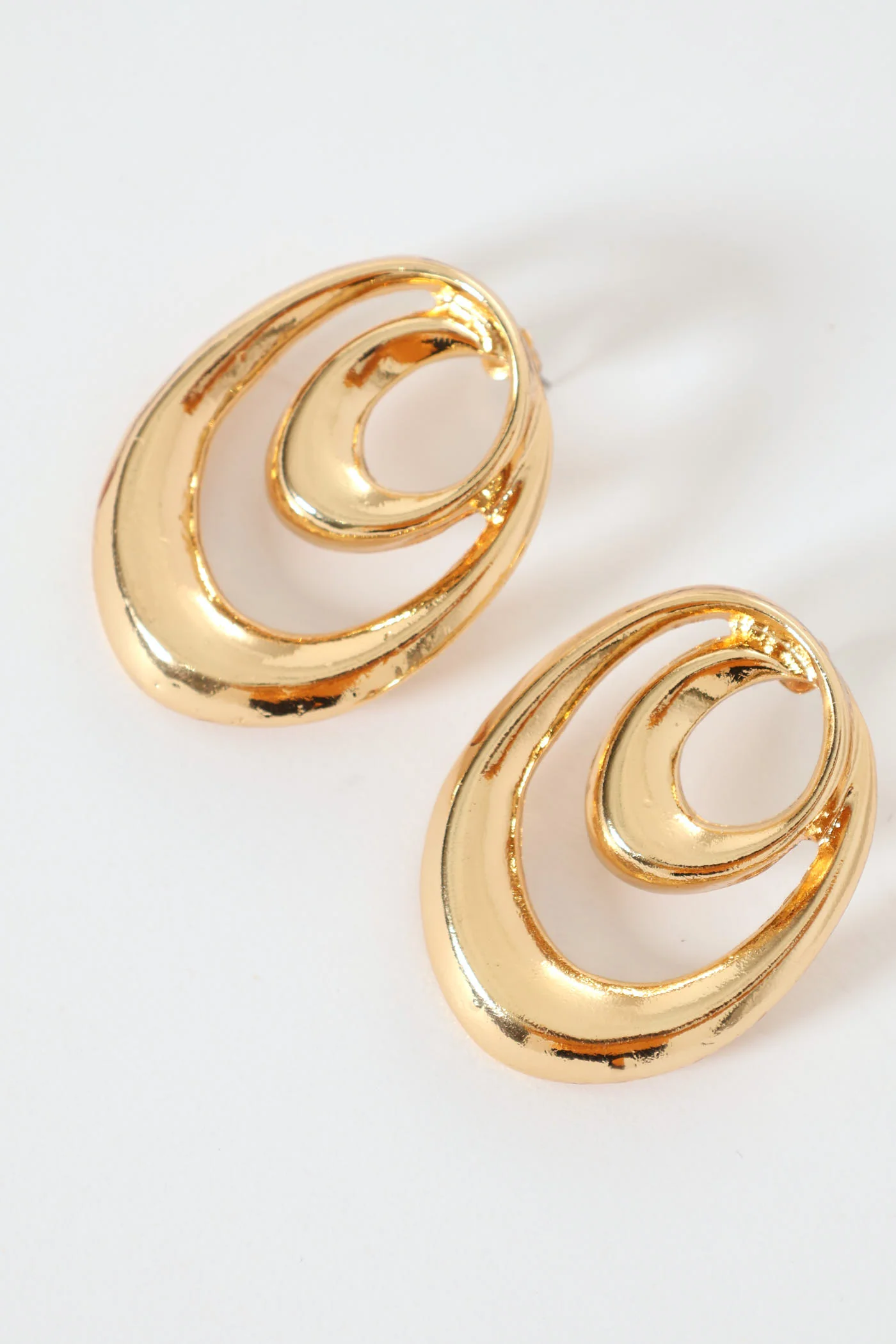 Double Loop Statement Earring - Gold
