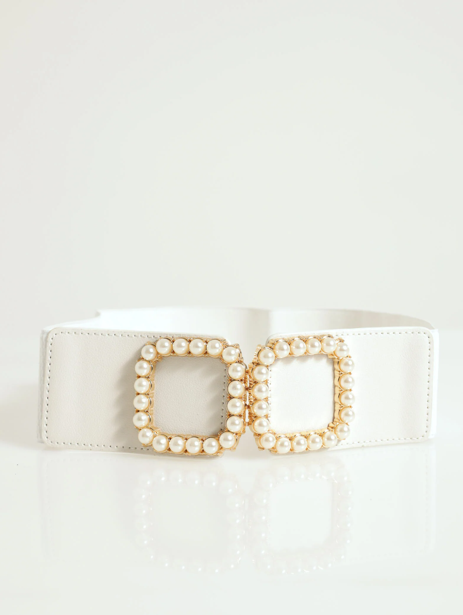 Double Pearl Buckle Waisted Belt - Image 2
