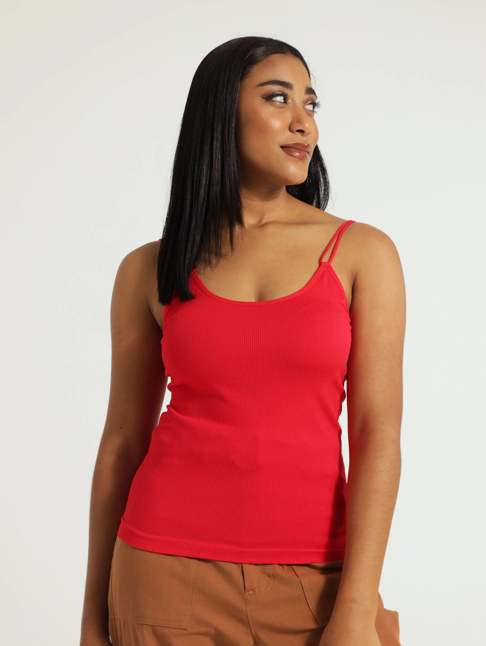 Double Strap Cami Seamless Crop Top