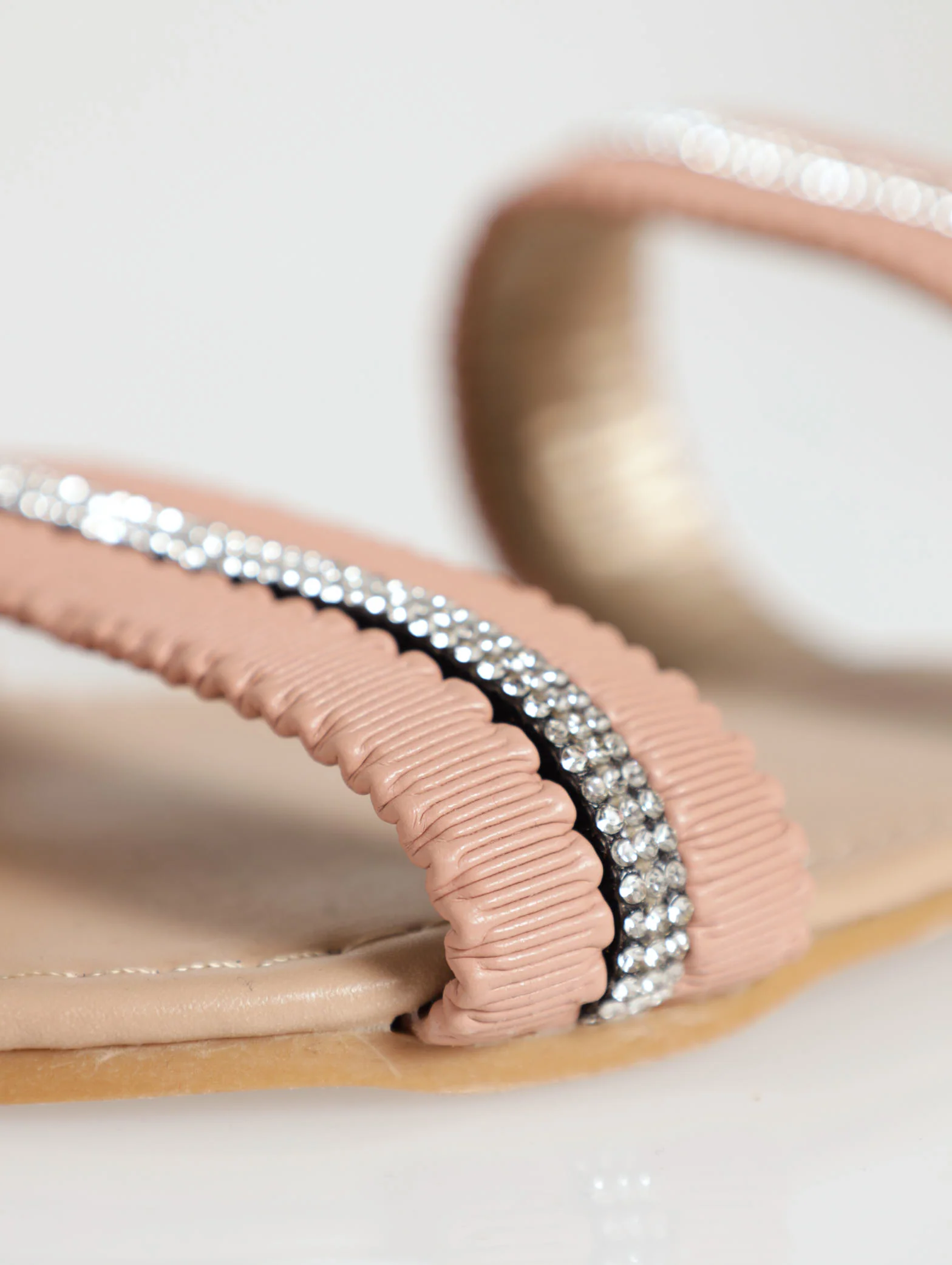 Double Strap Diamante Tube Detail Sandal - Image 3