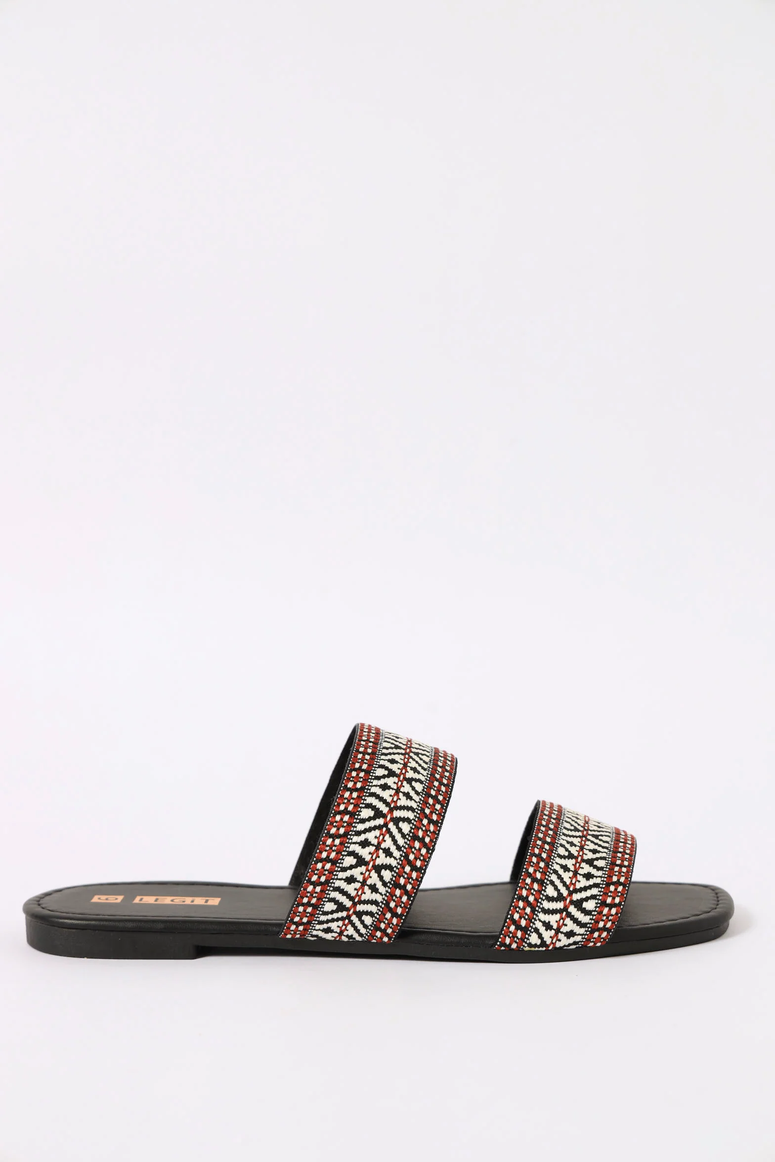 Double Strap Graphic Printed Sandal - Multi - Image 3