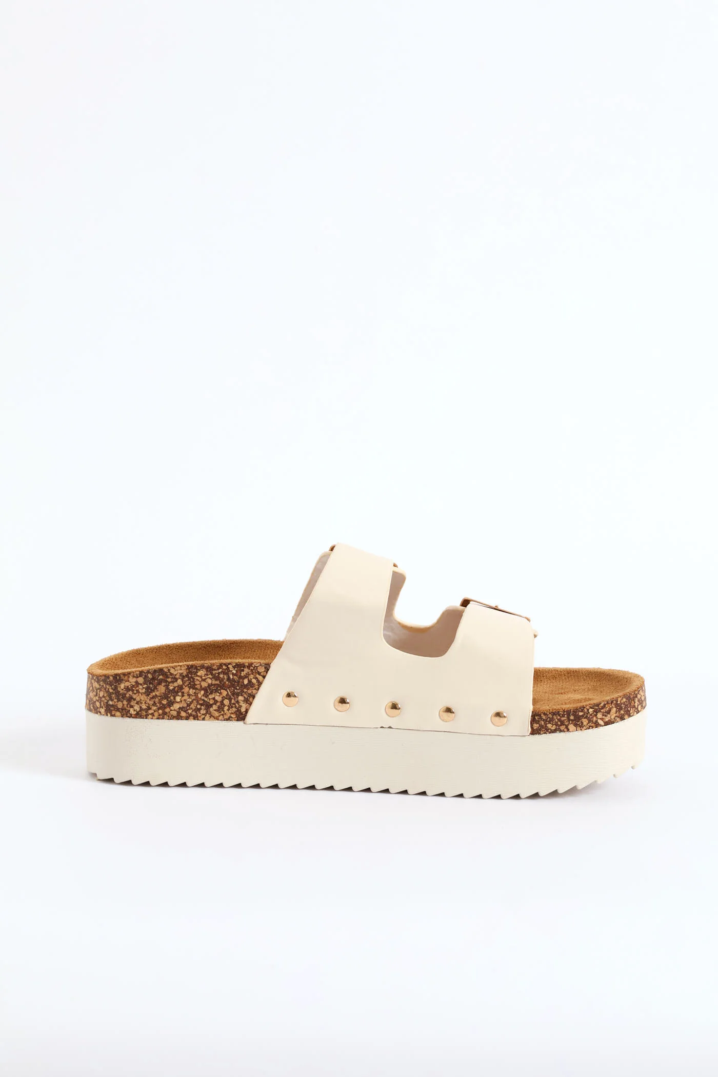Double Strap Push In Mule Sandal - Off White - Image 4