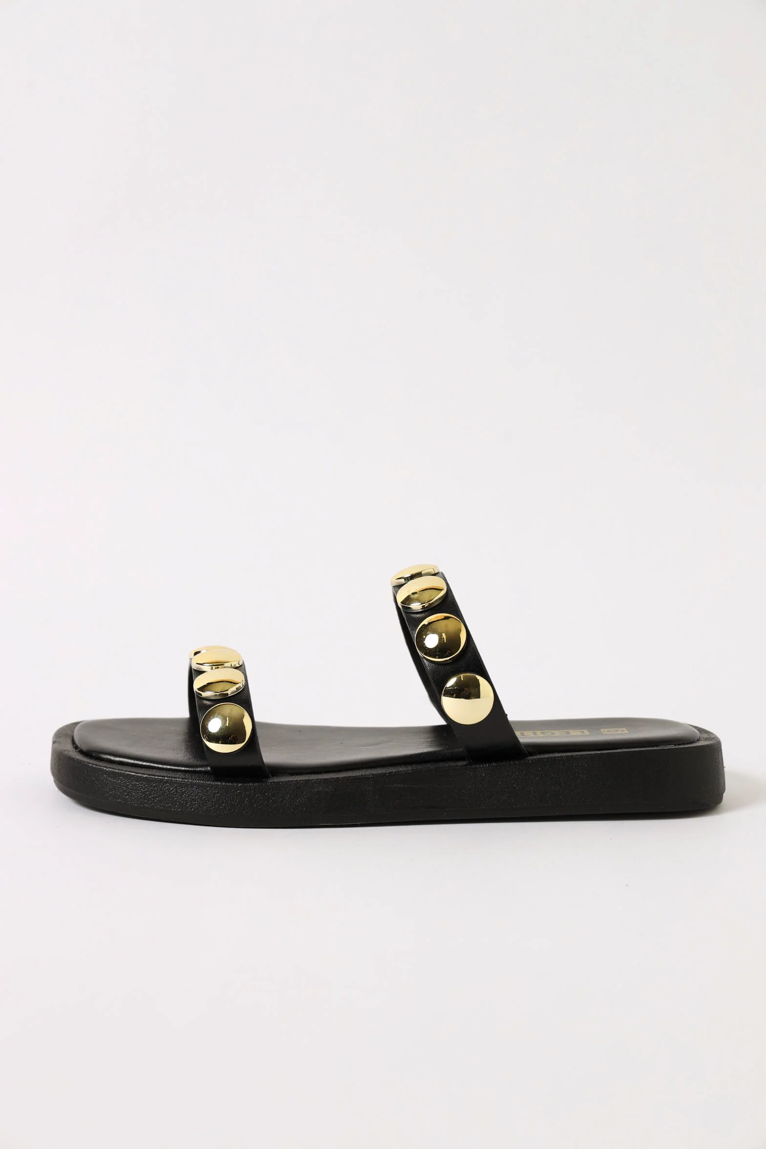 Double Strap Big Stud Detail - Black
