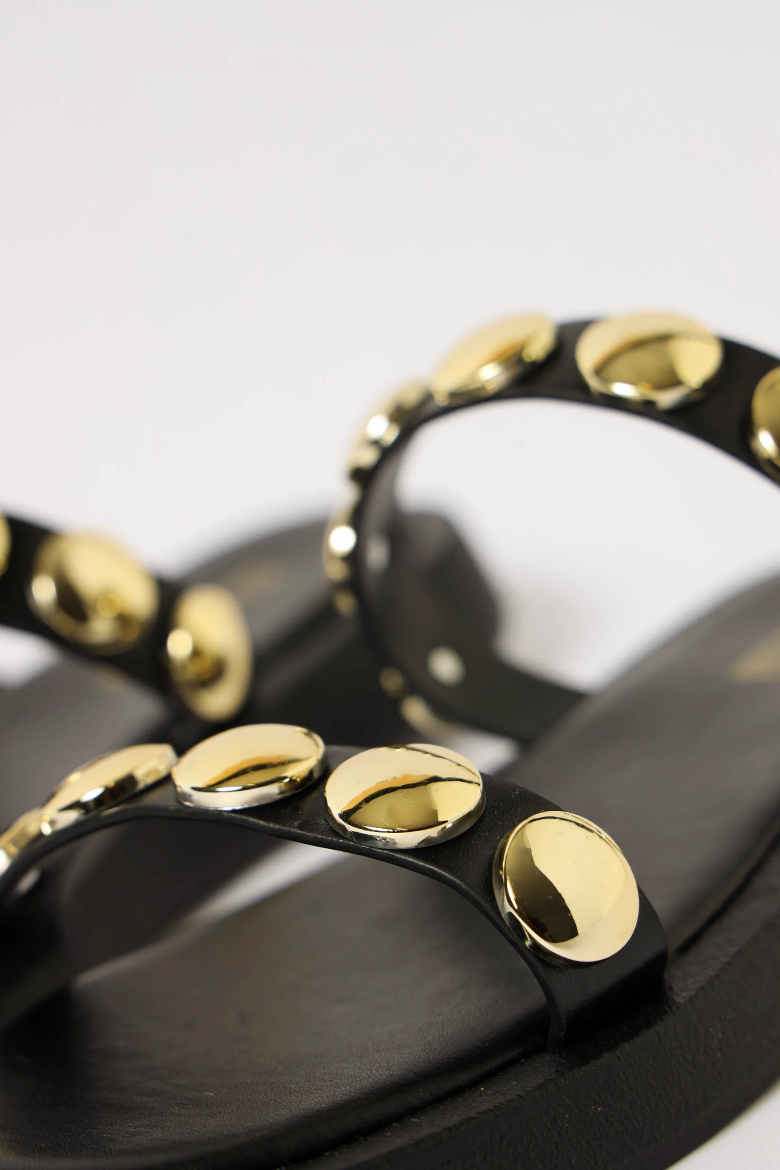 Double Strap Big Stud Detail - Black - Image 3