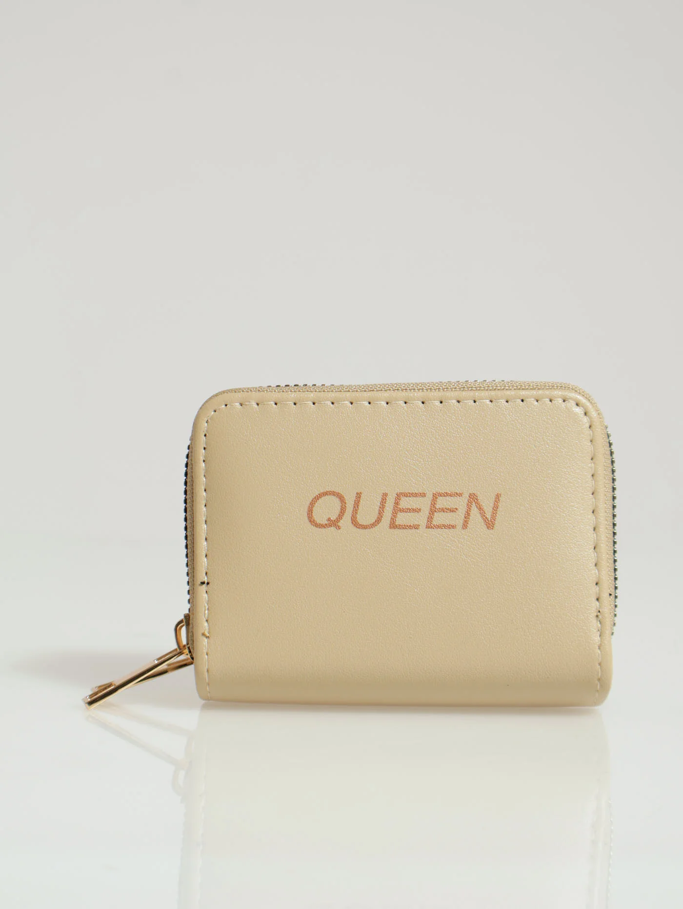 Double Zip Queen Wallet - Nude
