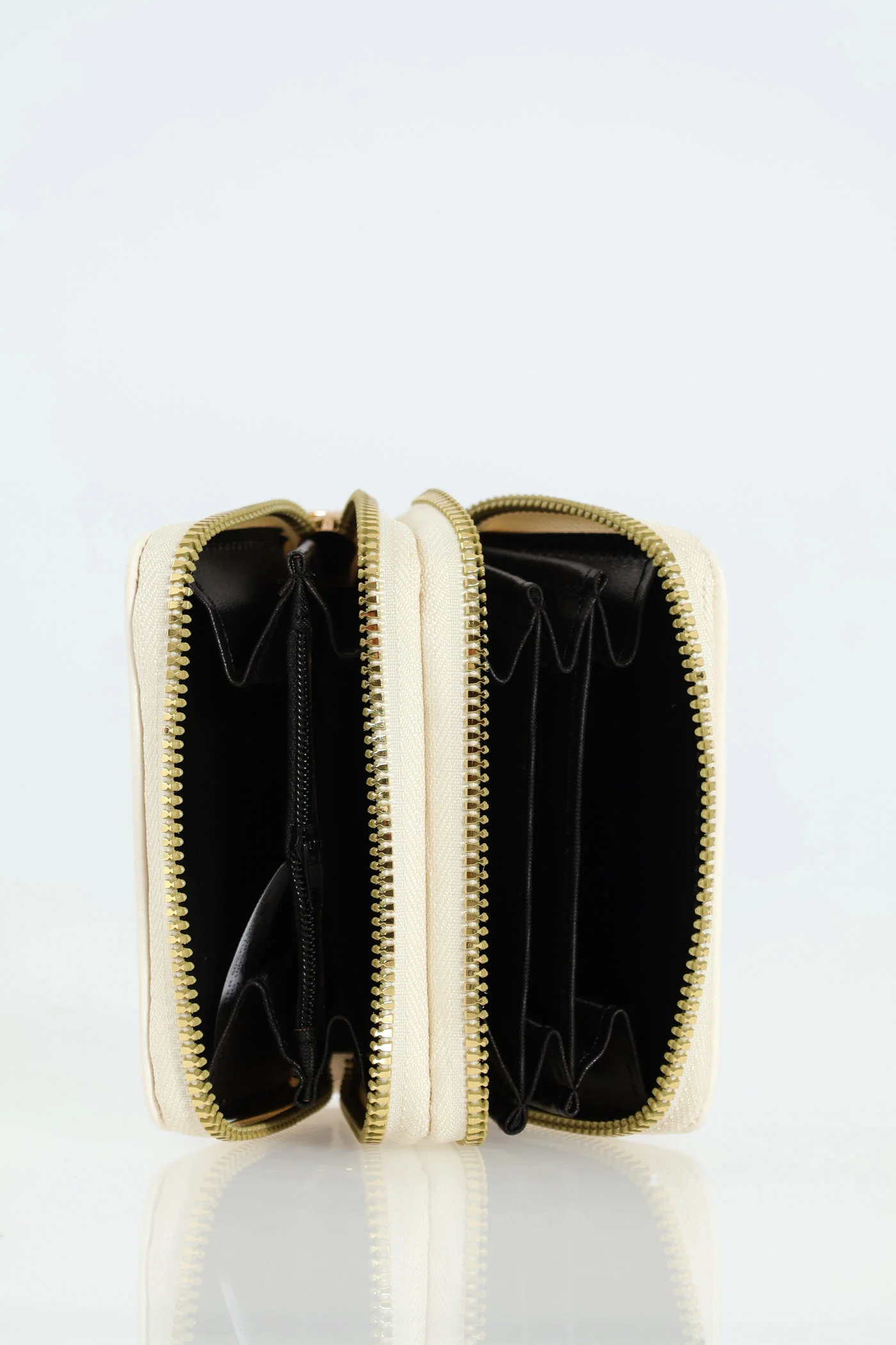 Double Zip Slogan Wallet - White - Image 2
