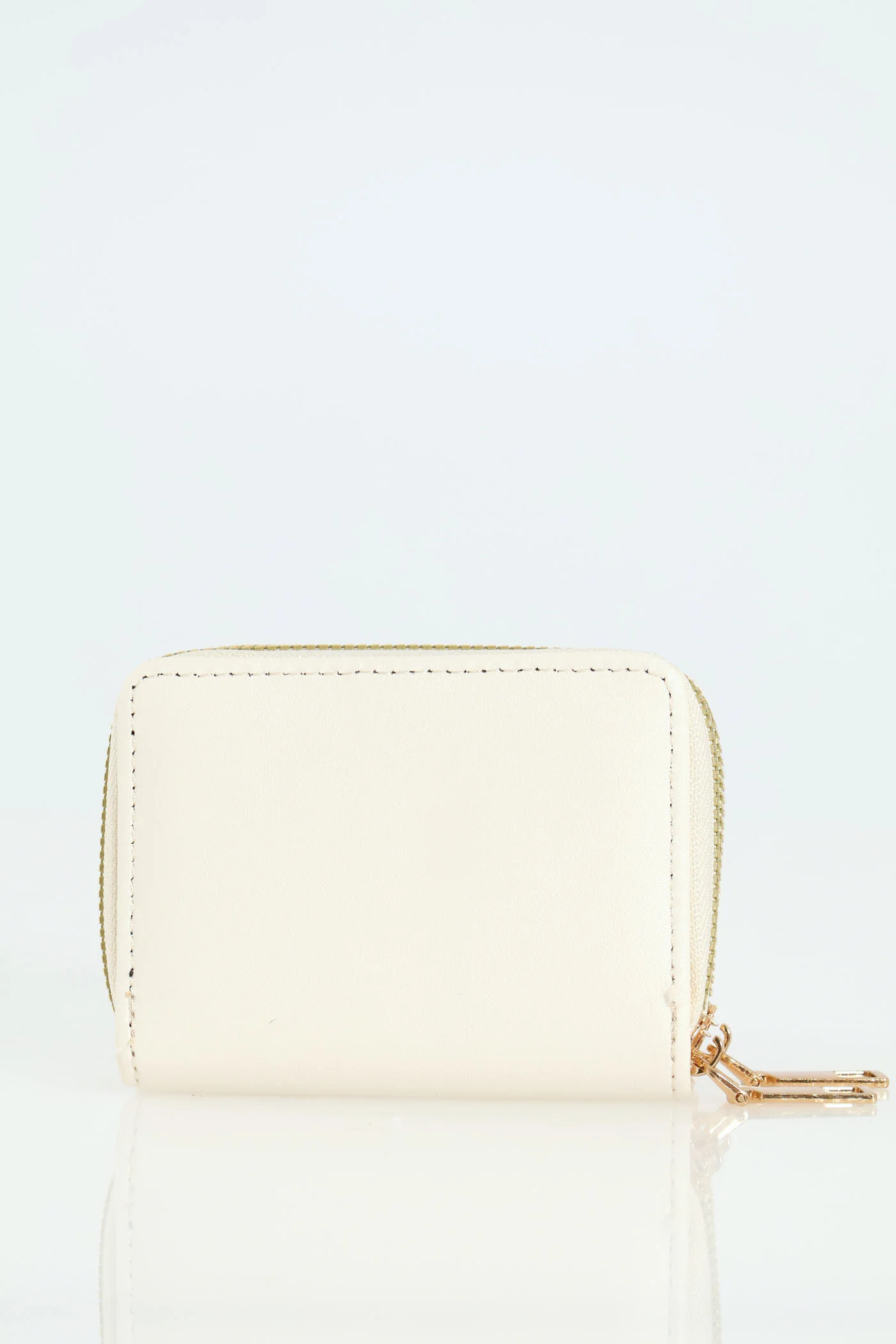 Double Zip Slogan Wallet - White - Image 4