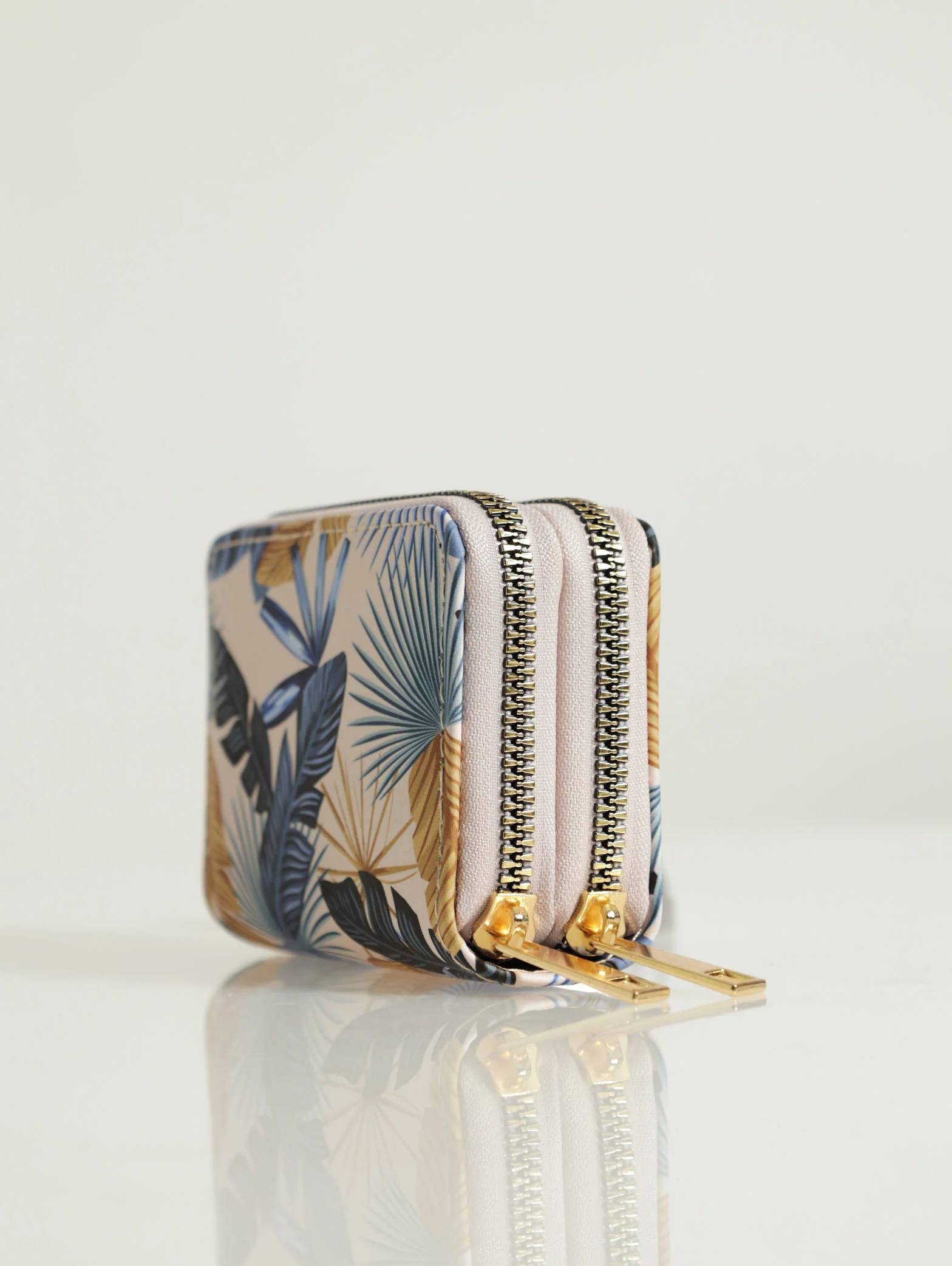 Double Zip Tropical Print Wallet - Image 3