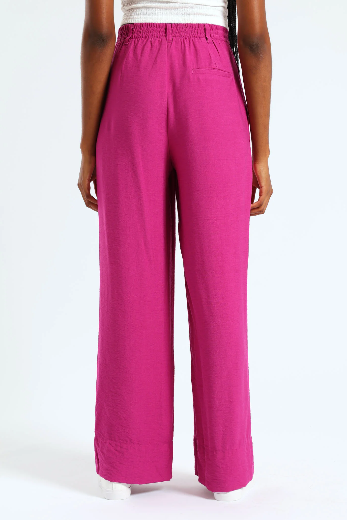 Drapey Woven Wideleg Pants - Magenta - Image 3