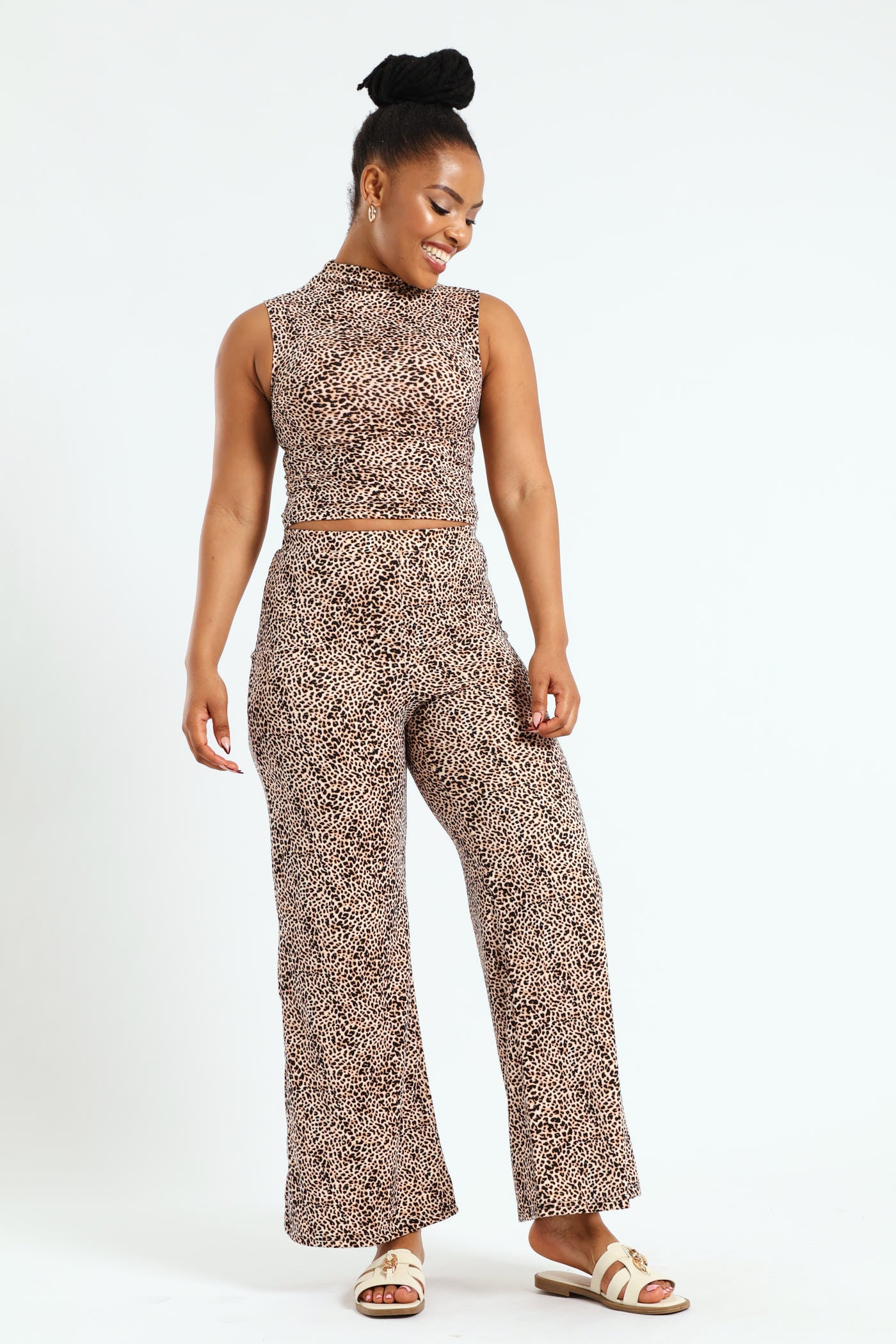 Leopard Print Turtle Neck Top - Animal - Image 2