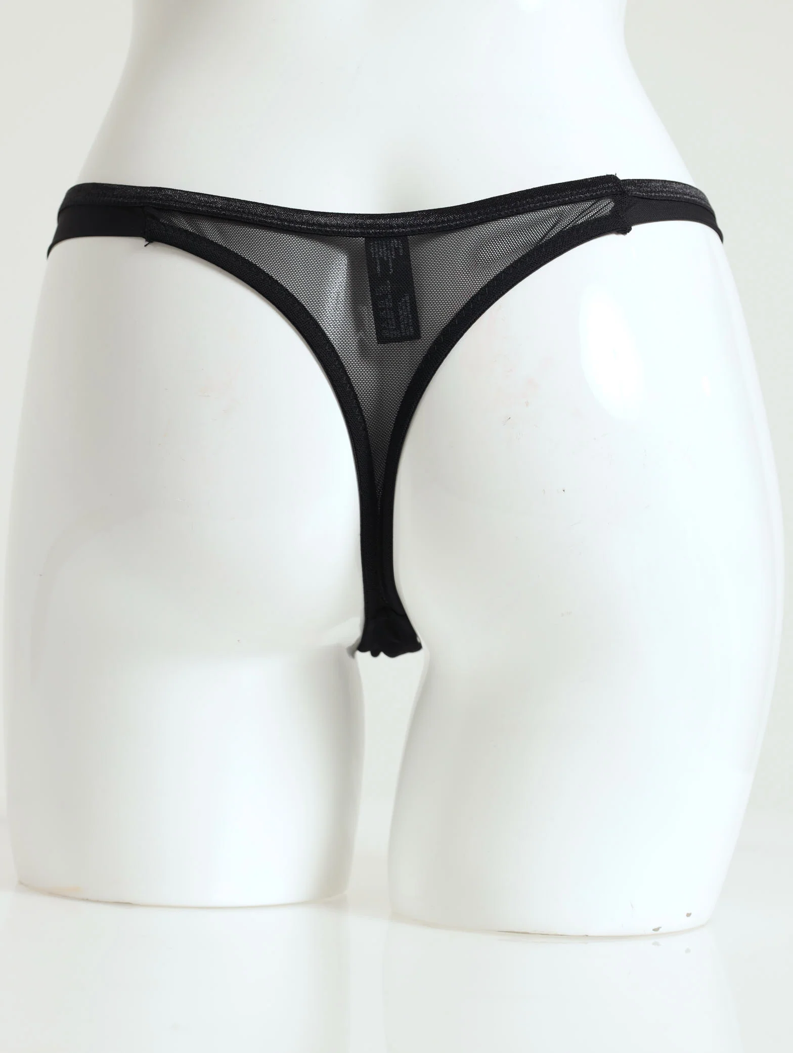 Duo-Tone Embroidery G-String - Black - Image 2