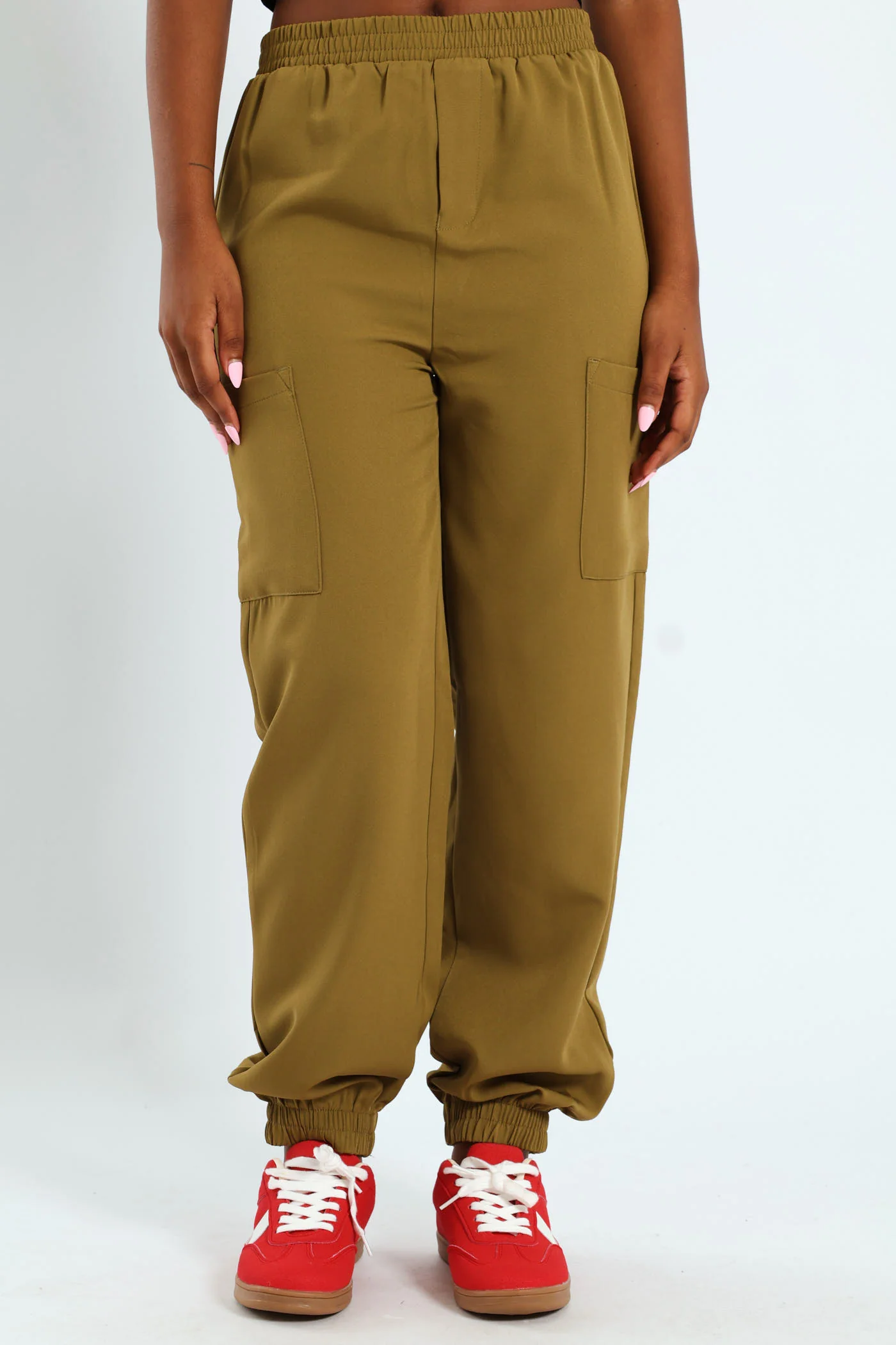 Elastic Back Waist Barbi Jogger - Green