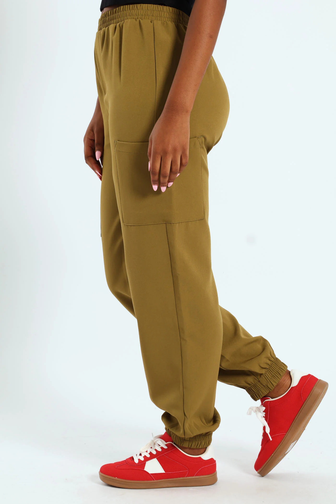Elastic Back Waist Barbi Jogger - Green - Image 2