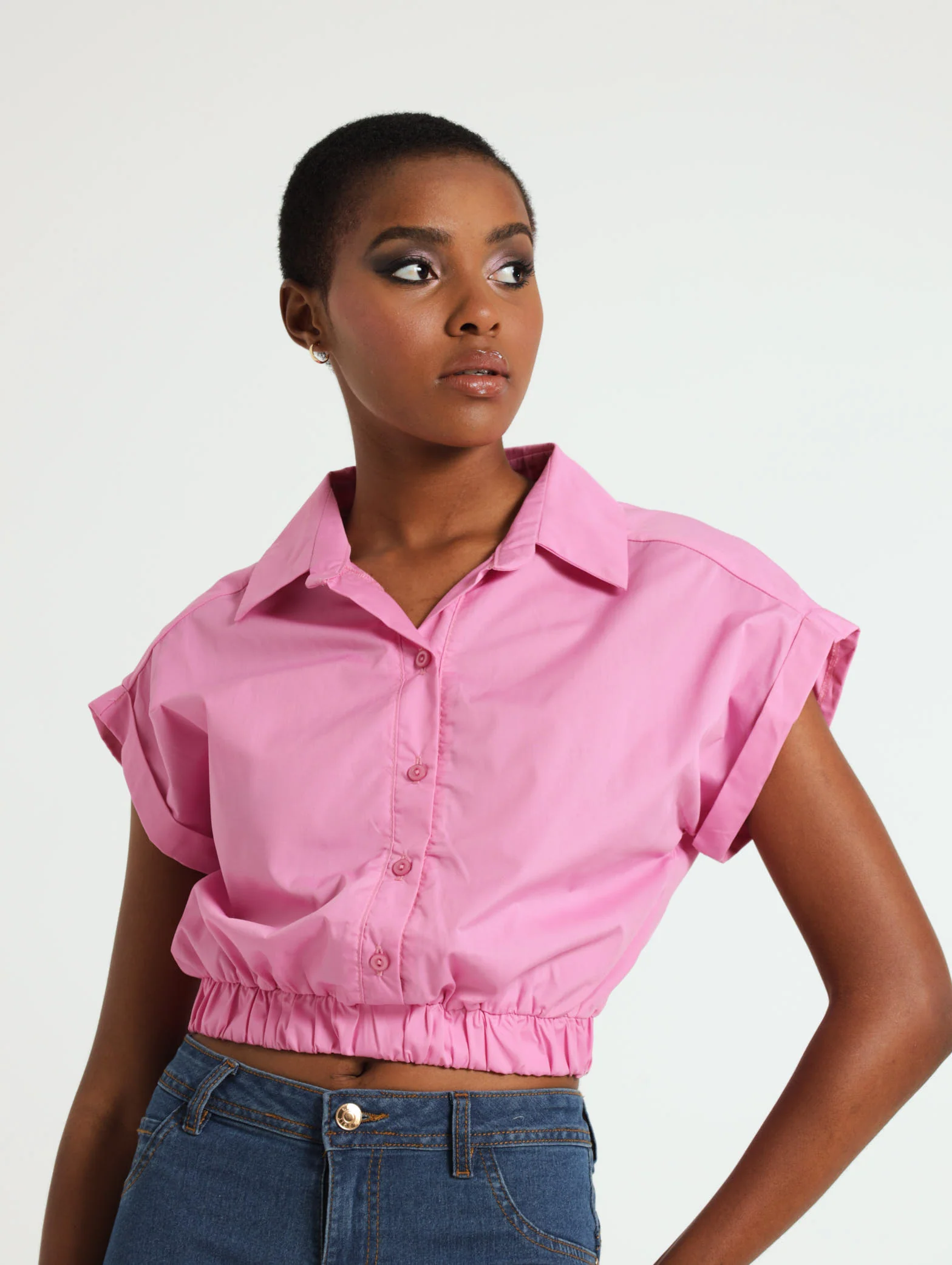Elastic Waist Poplin Shirt - Image 2