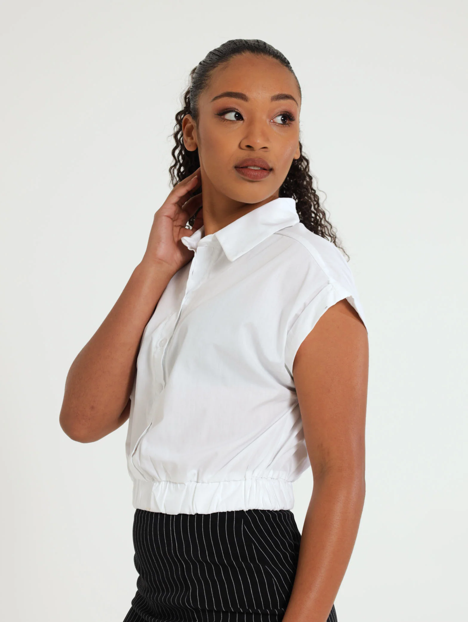 Elastic Waist Poplin Shirt - Image 2