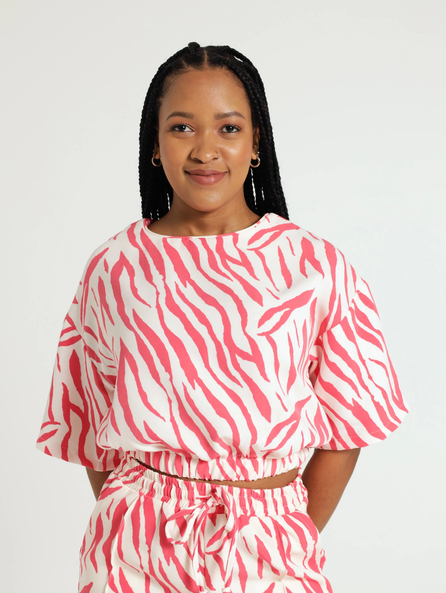 Elastic Waist Zebra Tee