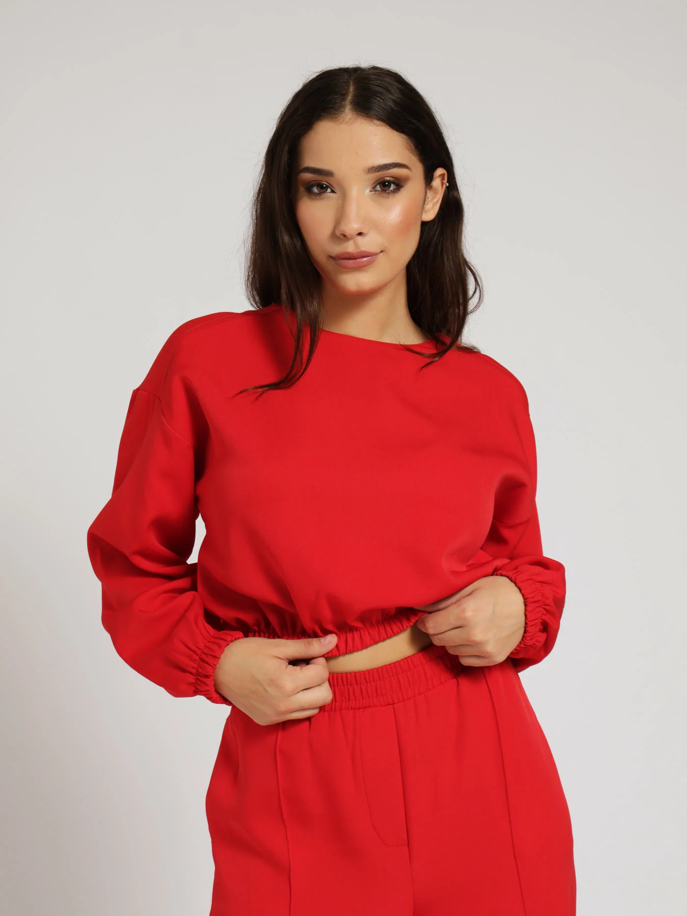 Elasticated Barbi Pullover - Red
