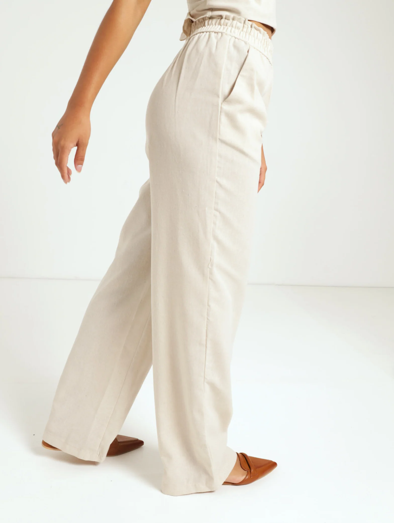 Elasticated Linen Pants - Image 2