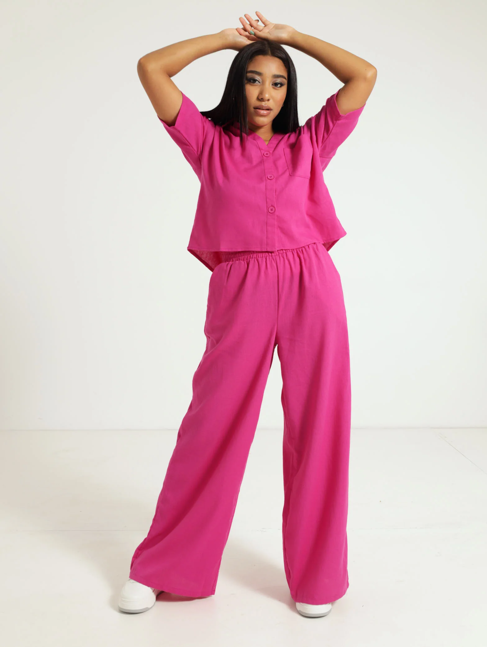 Elasticated Linen Wideleg Pants - Image 2