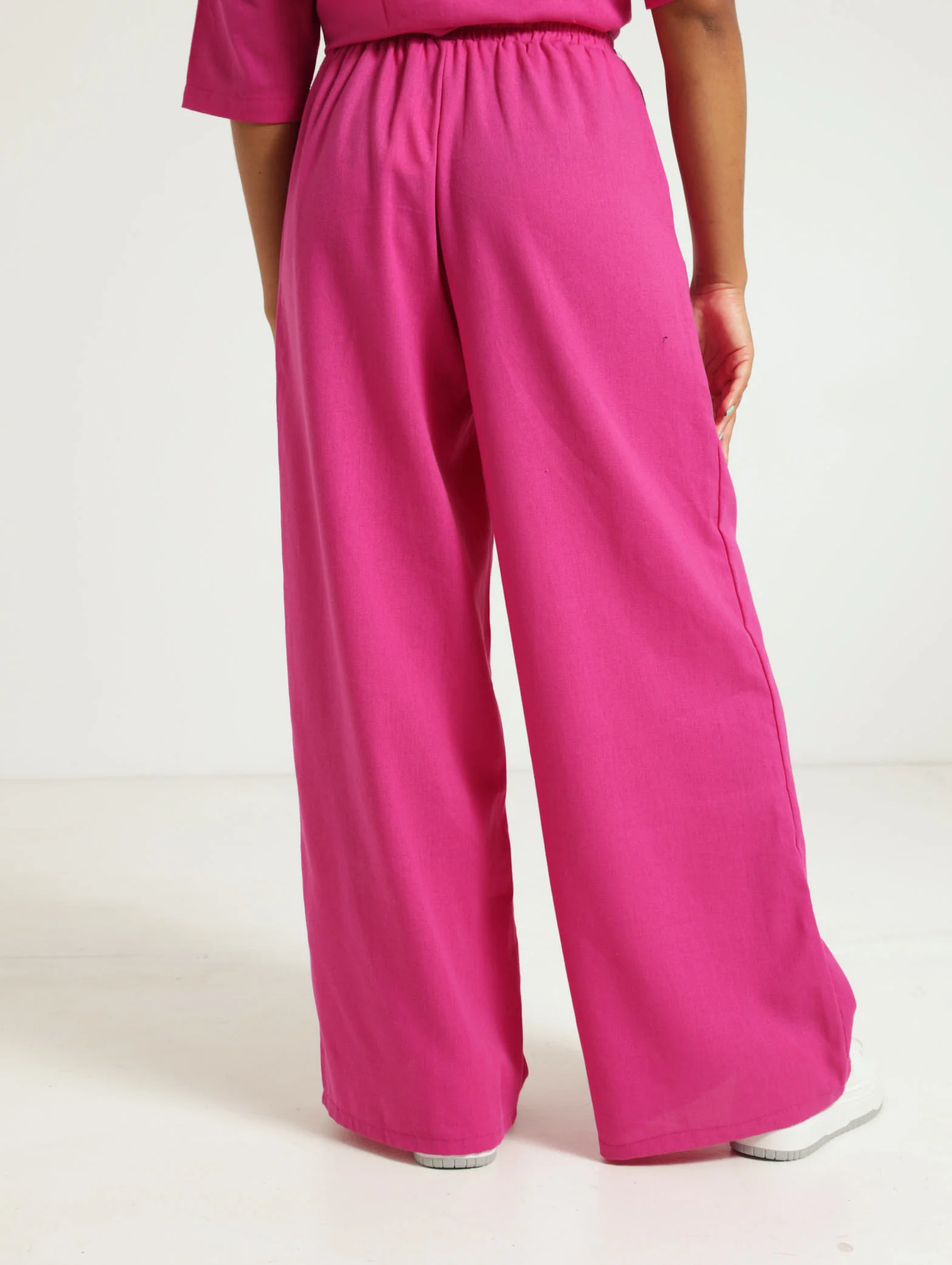 Elasticated Linen Wideleg Pants - Image 4
