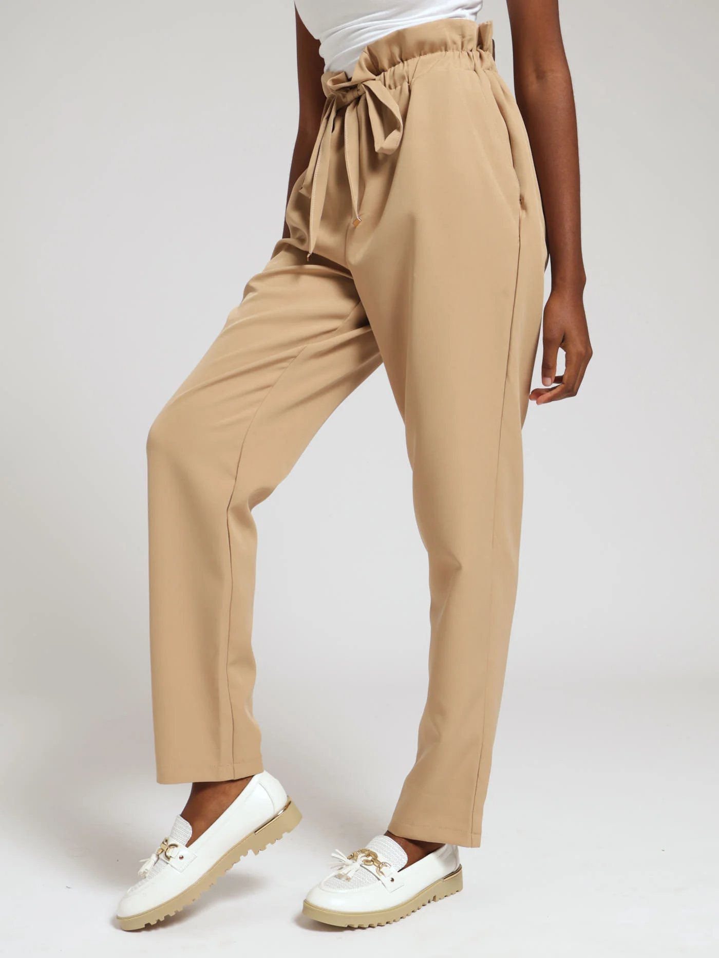Elasticated Waistband Tie Pants - Image 2