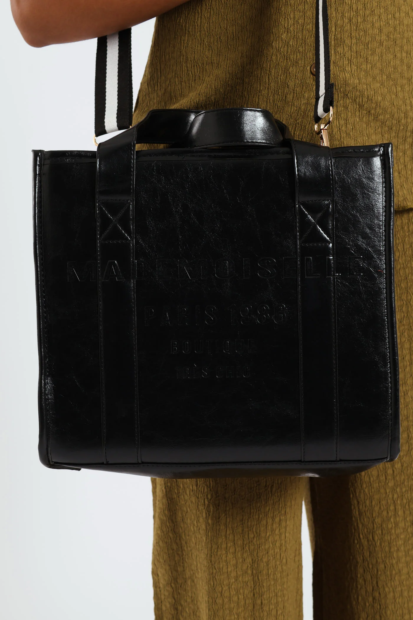 Embossed Everyday Tote Bag - Black - Image 2