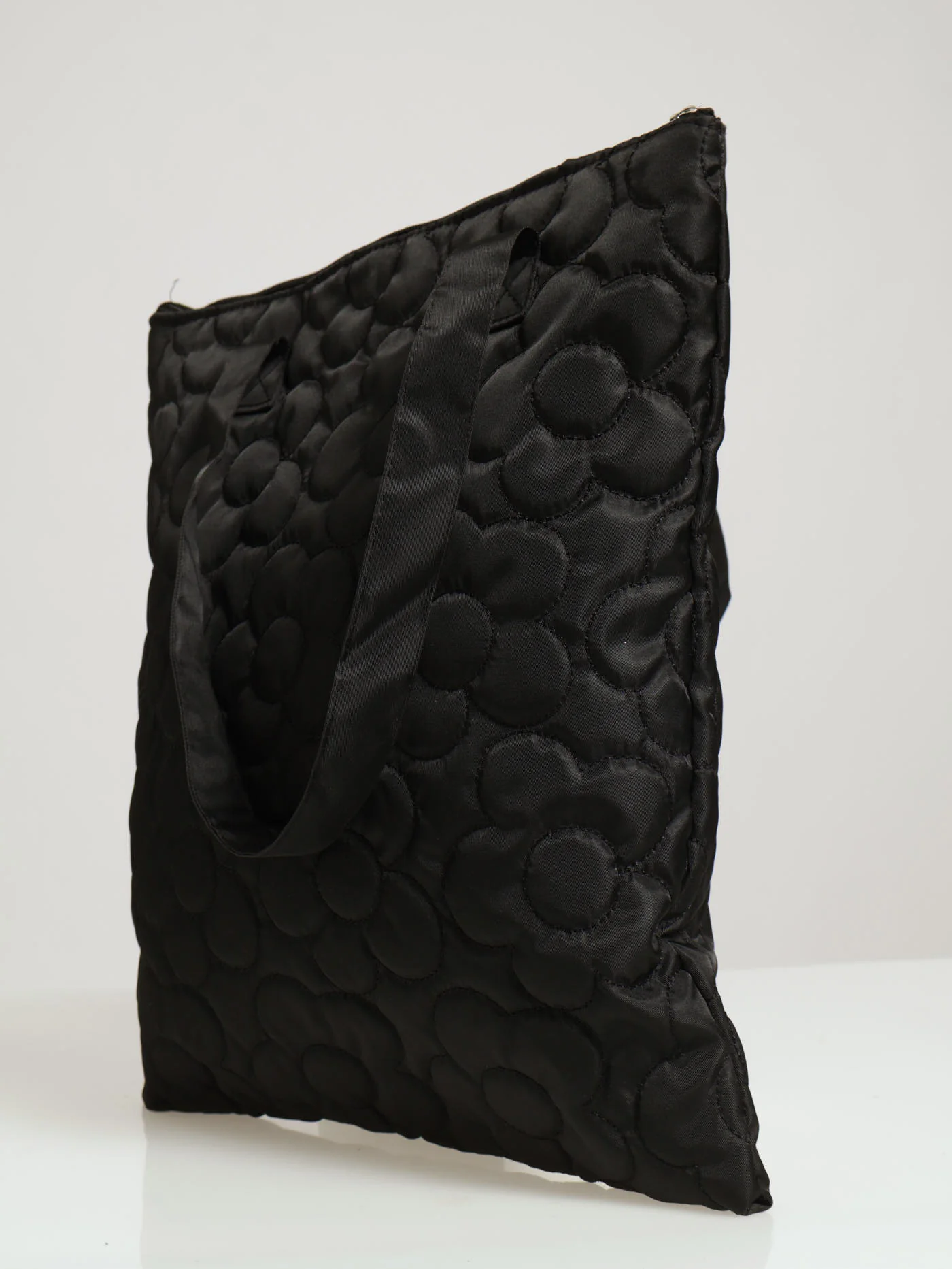Embossed Flower Shopper Bag - Black - Image 2