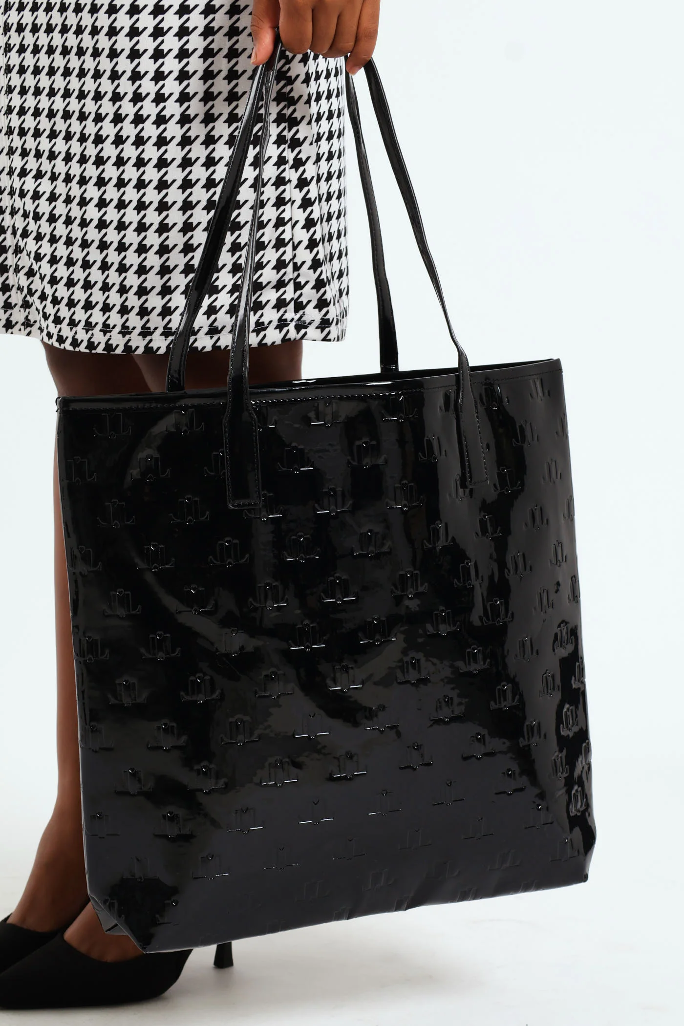 Embossed Monogram Book Bag - Black - Image 2