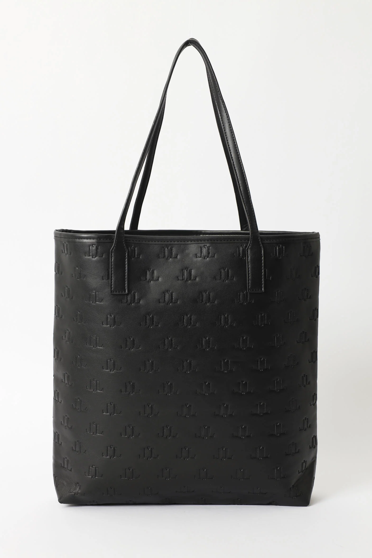 Embossed Monogram Book Bag - Black/Gold