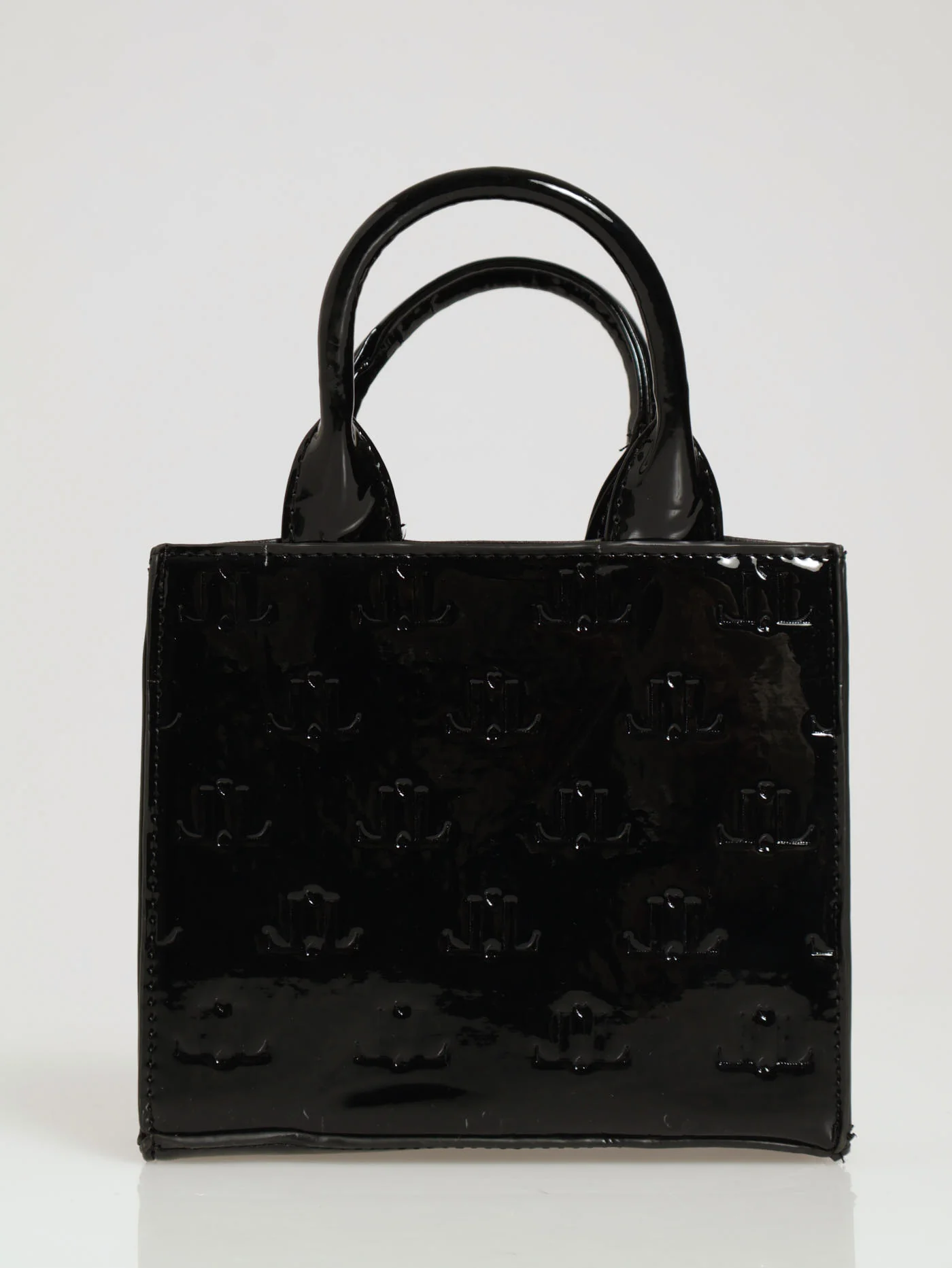 Embossed Monogram Chain Tote Bag - Black - Image 3
