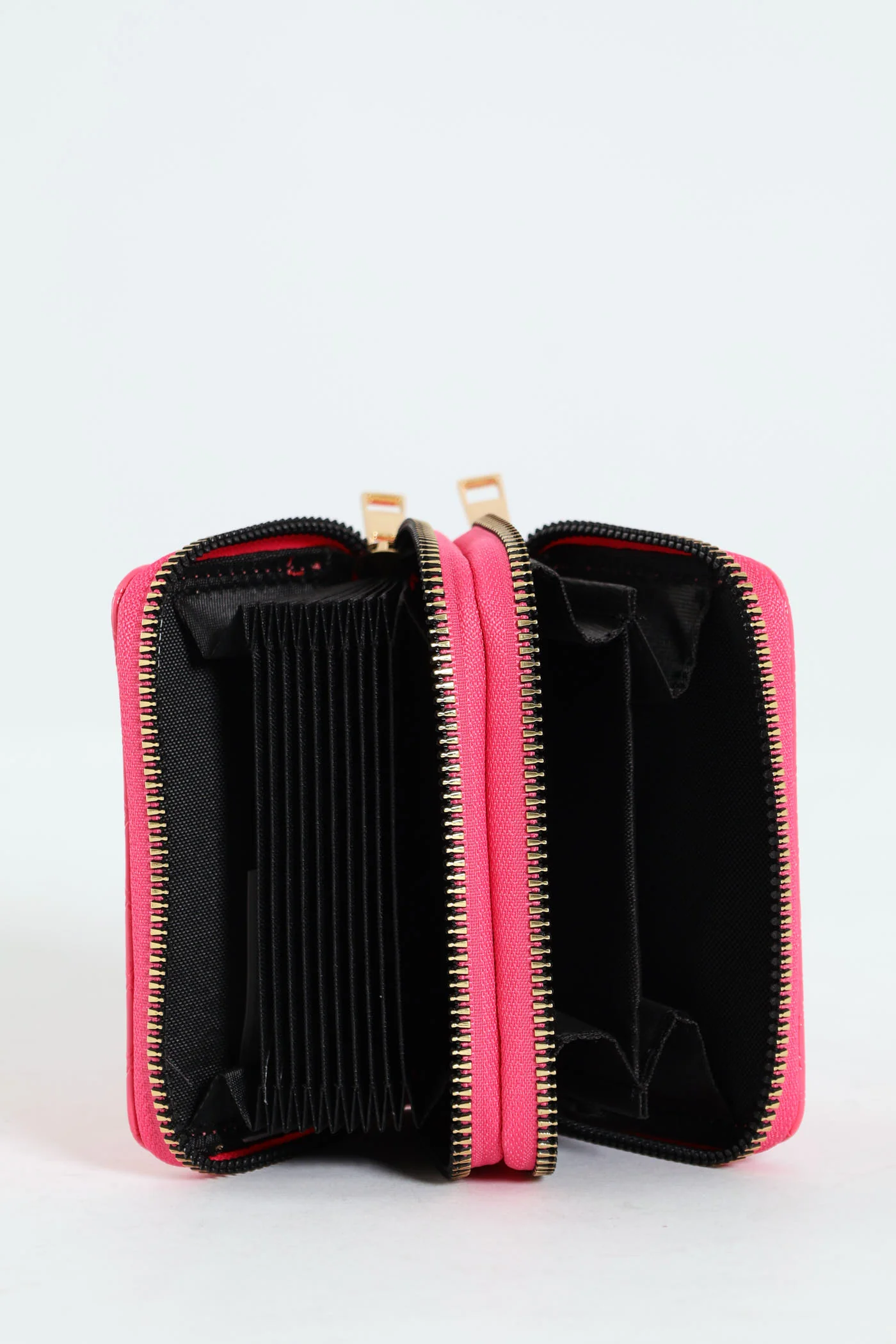 Embossed Monogram Double Zip Wallet - Pink - Image 2