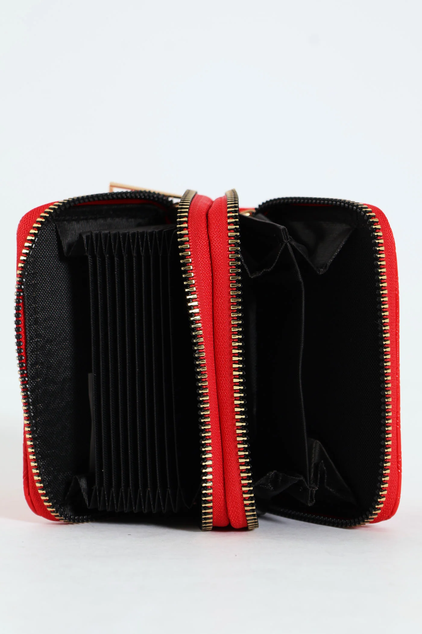 Embossed Monogram Double Zip Wallet - Red - Image 2