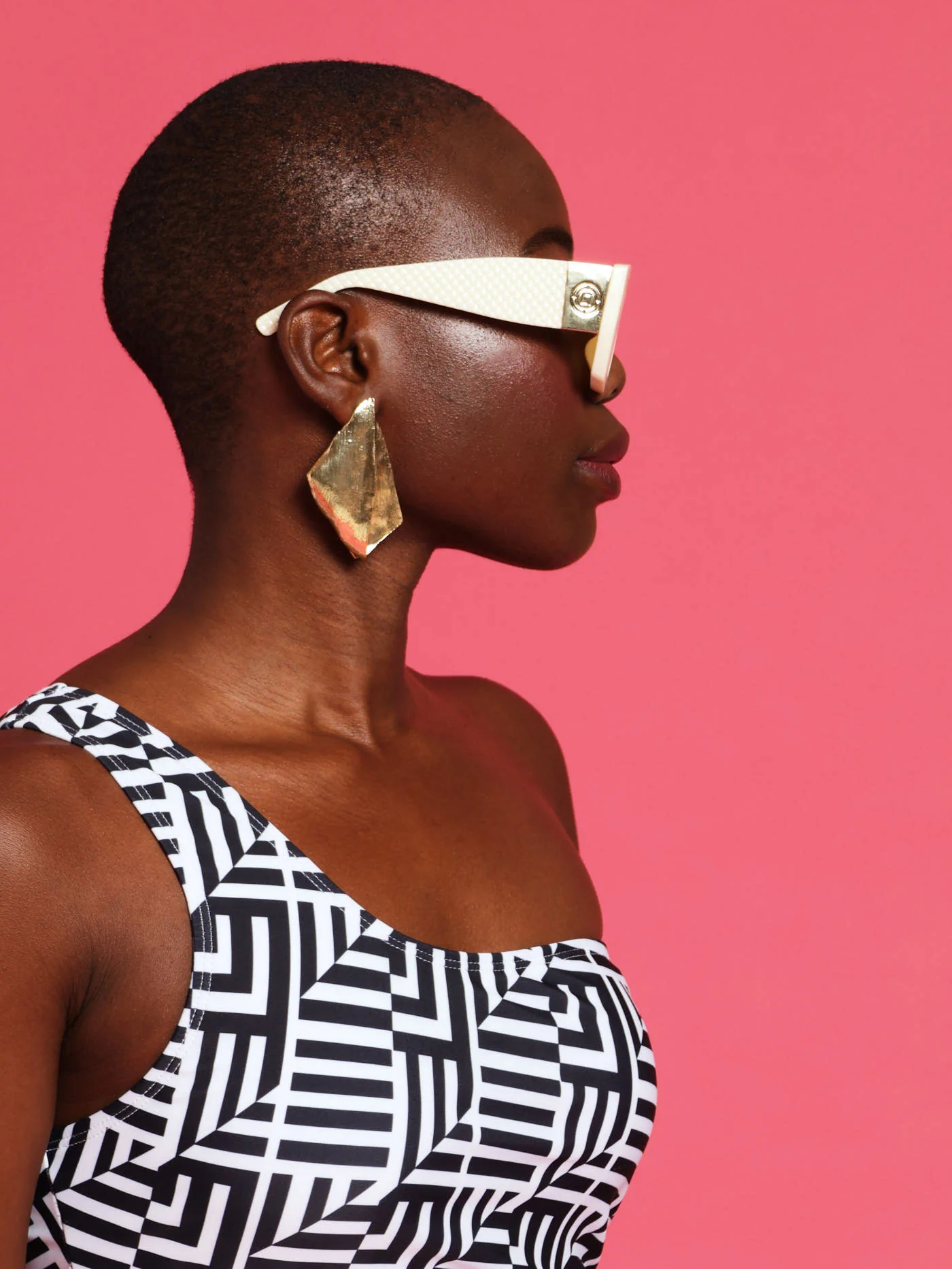 Embossed Monogram Temple Sunglasses - Off White - Image 2
