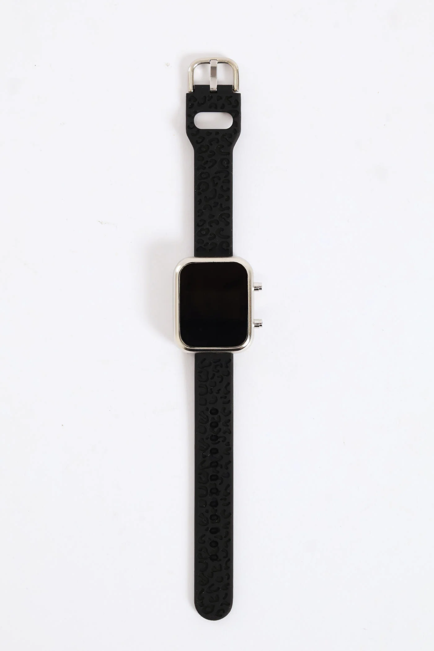 Embossed Strap Digital Watch - Black