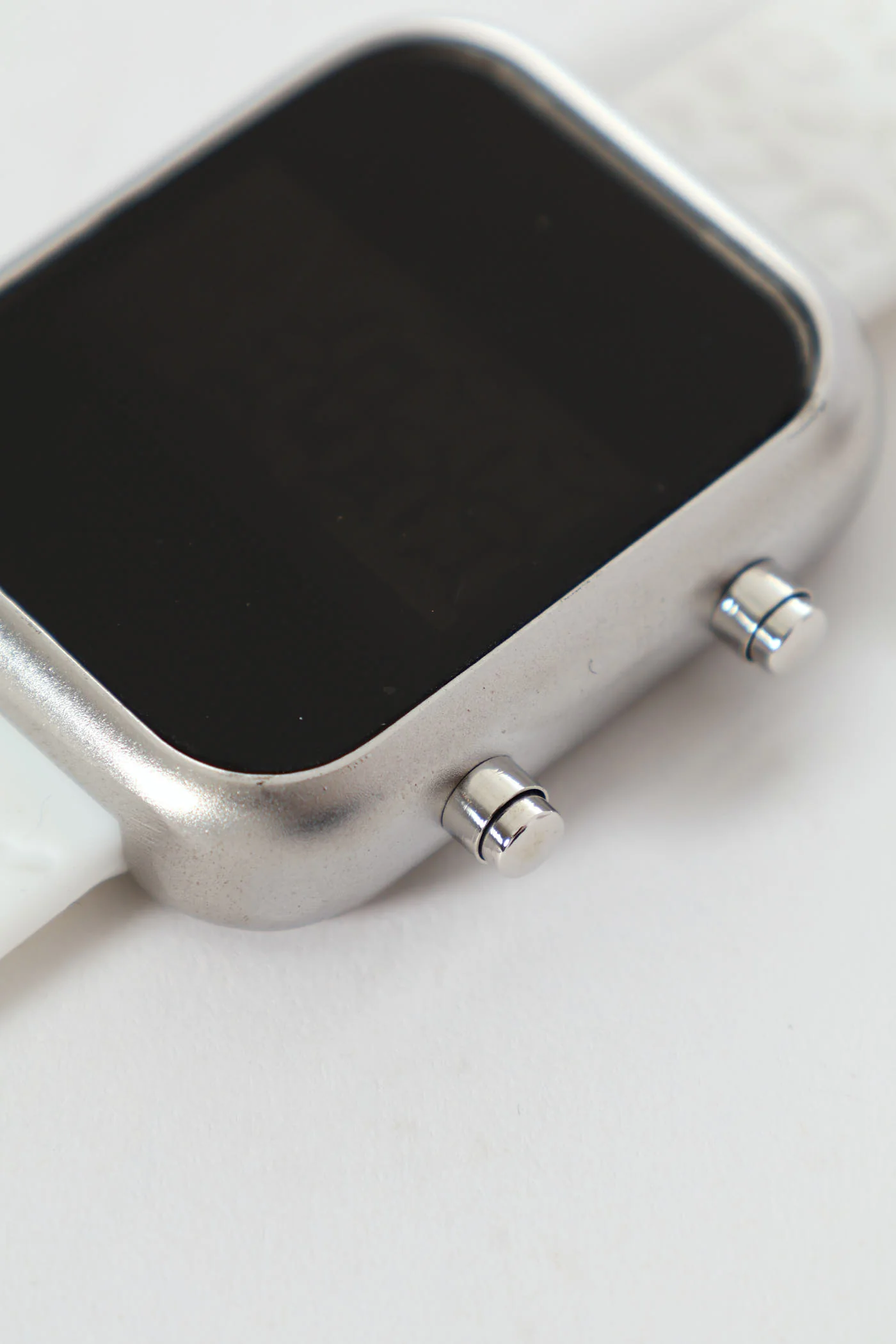 Embossed Strap Digital Watch - White - Image 2