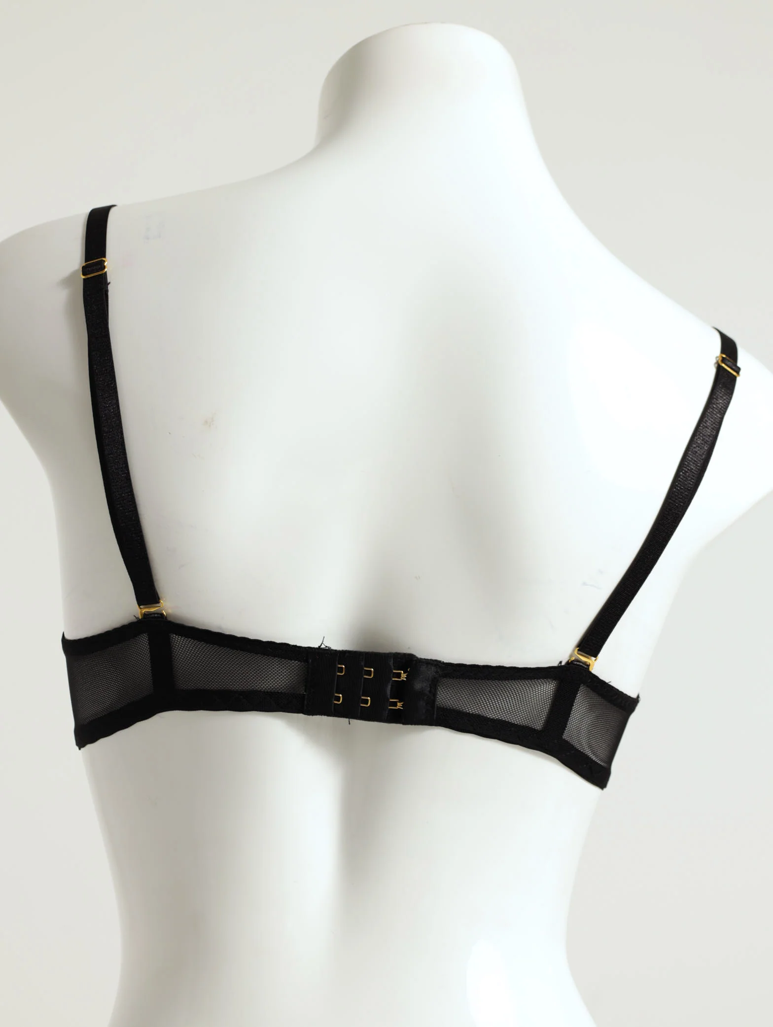 Embroidered 2-Tone Padded Balconette Bra - Image 2