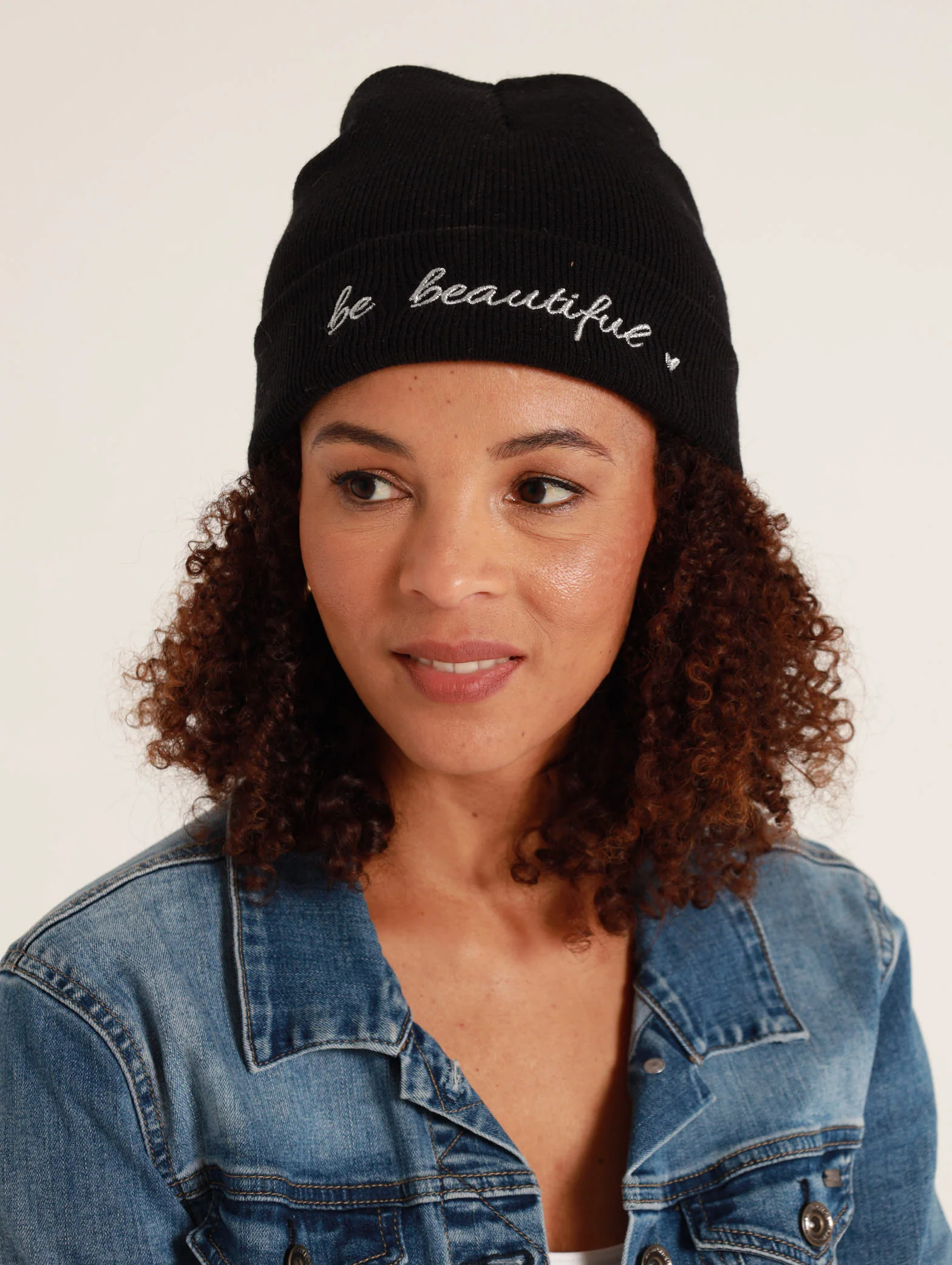 Embroidered Slogan Beanie