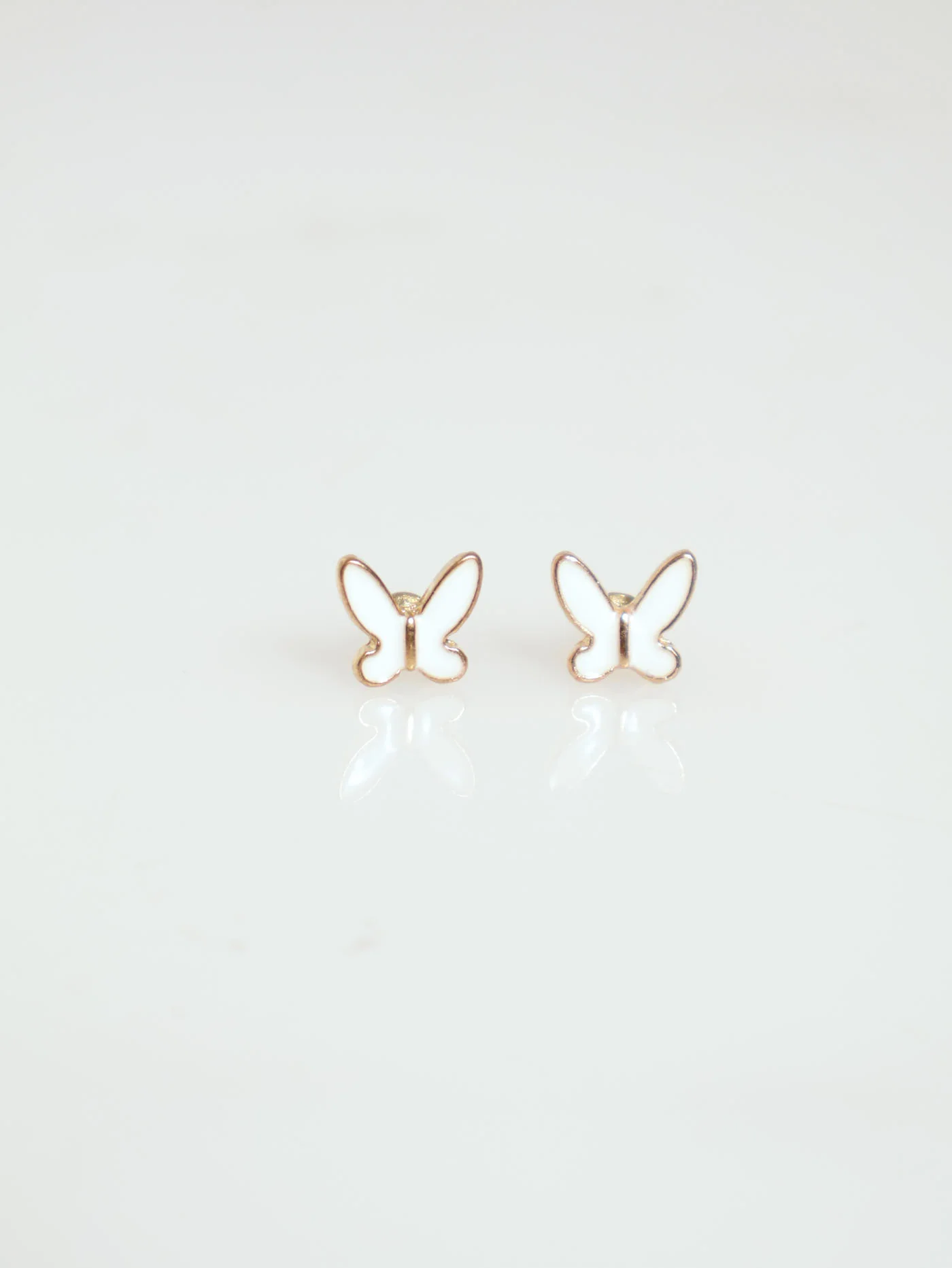 Enamel Butterfly Necklace & Earring Set - Gold - Image 5