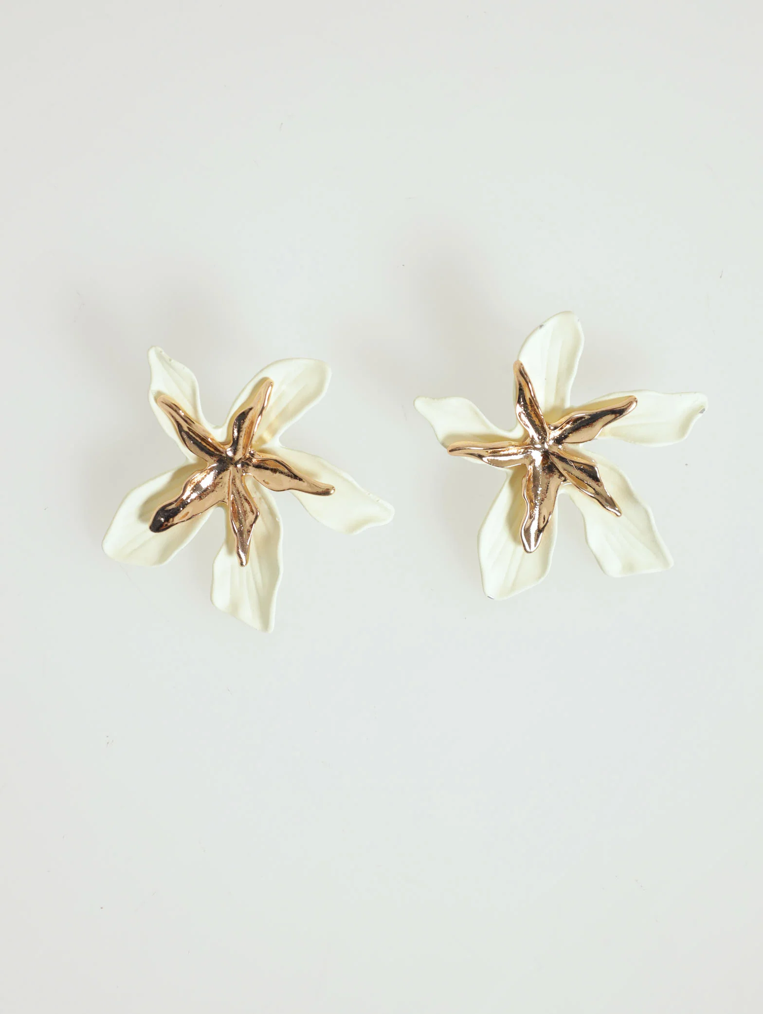 Enamel Flower Statement Earrings