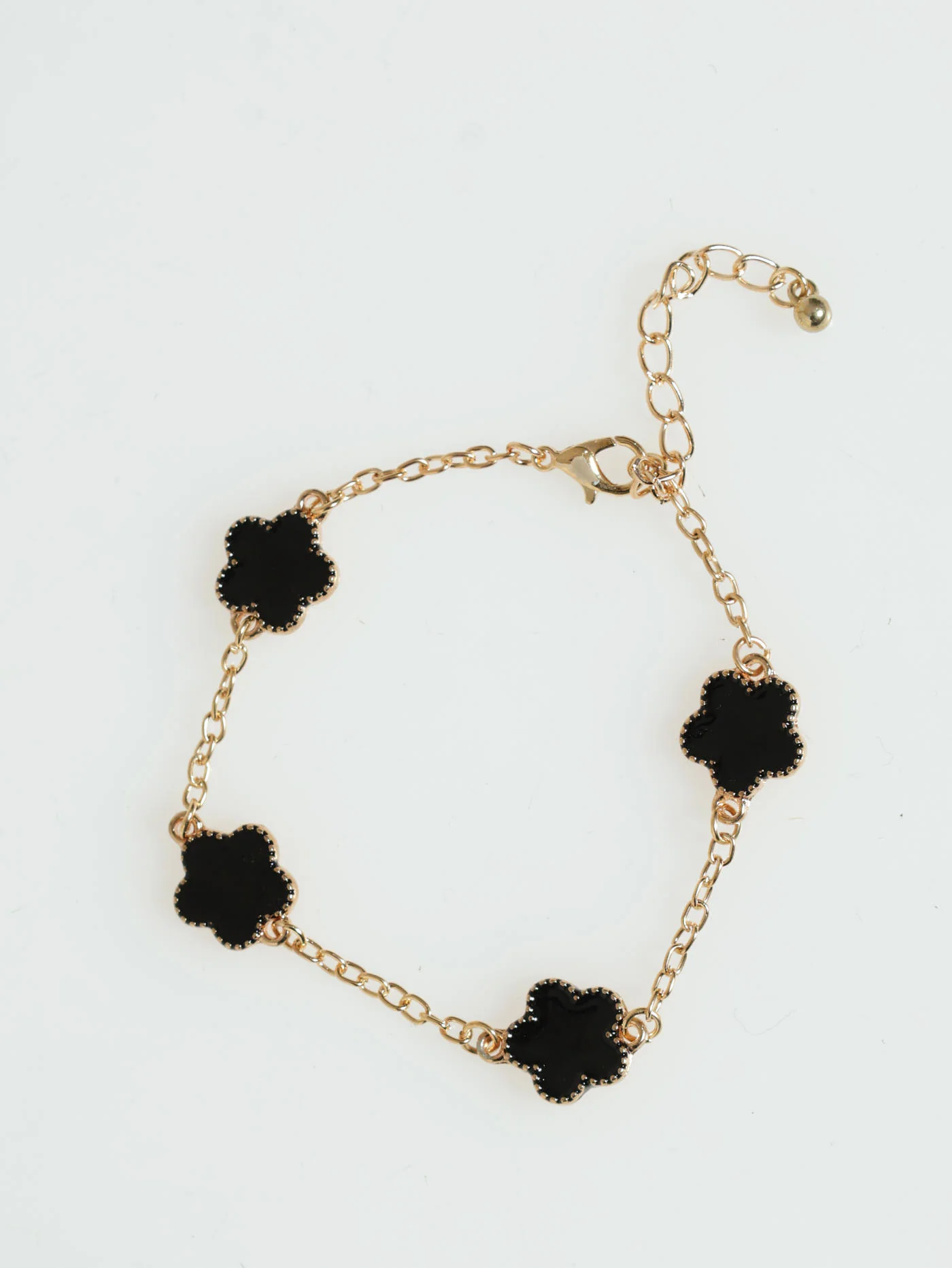 Epoxy Flower Statement Necklace With Matching Bracelet - Gold - Image 4