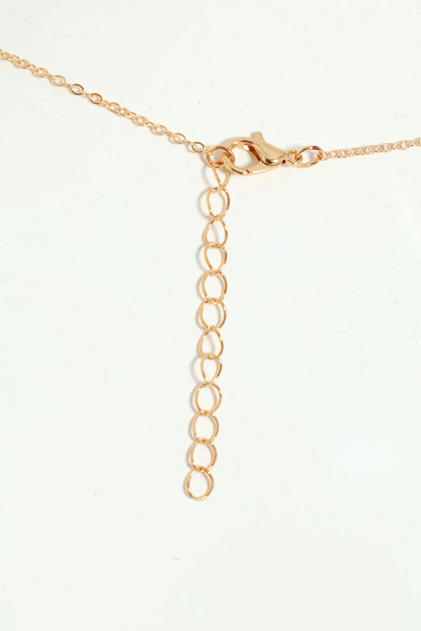 Epoxy Hanging Diamante Pendant Necklace - Gold - Image 3